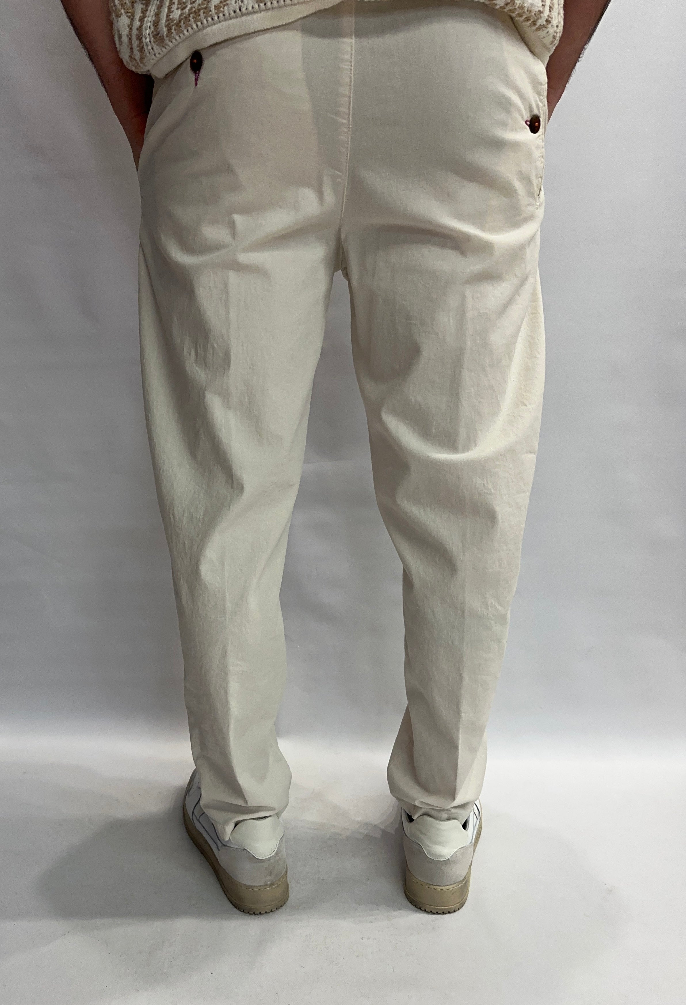 Pantalone BERNA in lino con coulisse in vita - COD: 25110724
