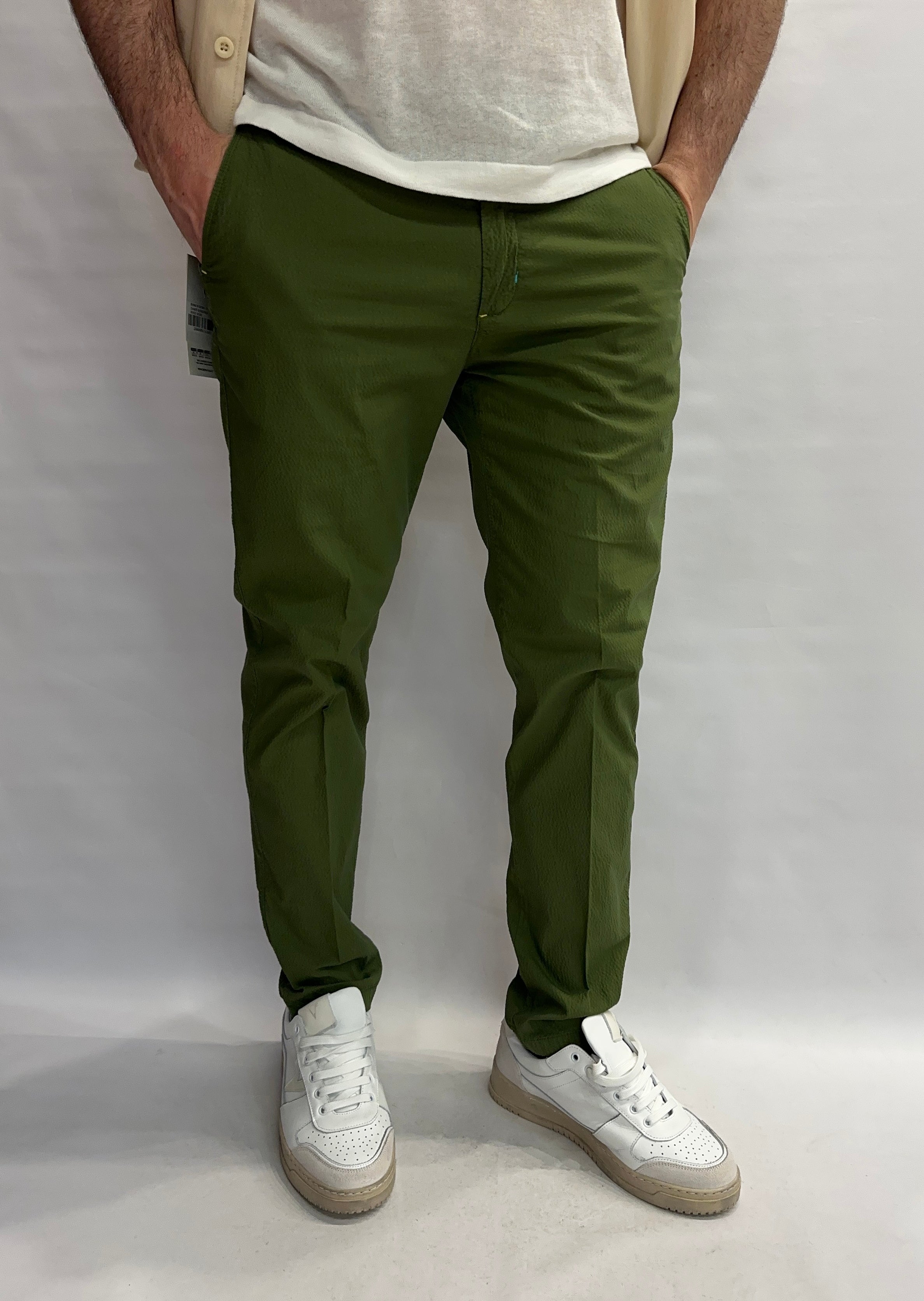 Pantalone BERNA modello chino in tessuto operato - COD: 261391318