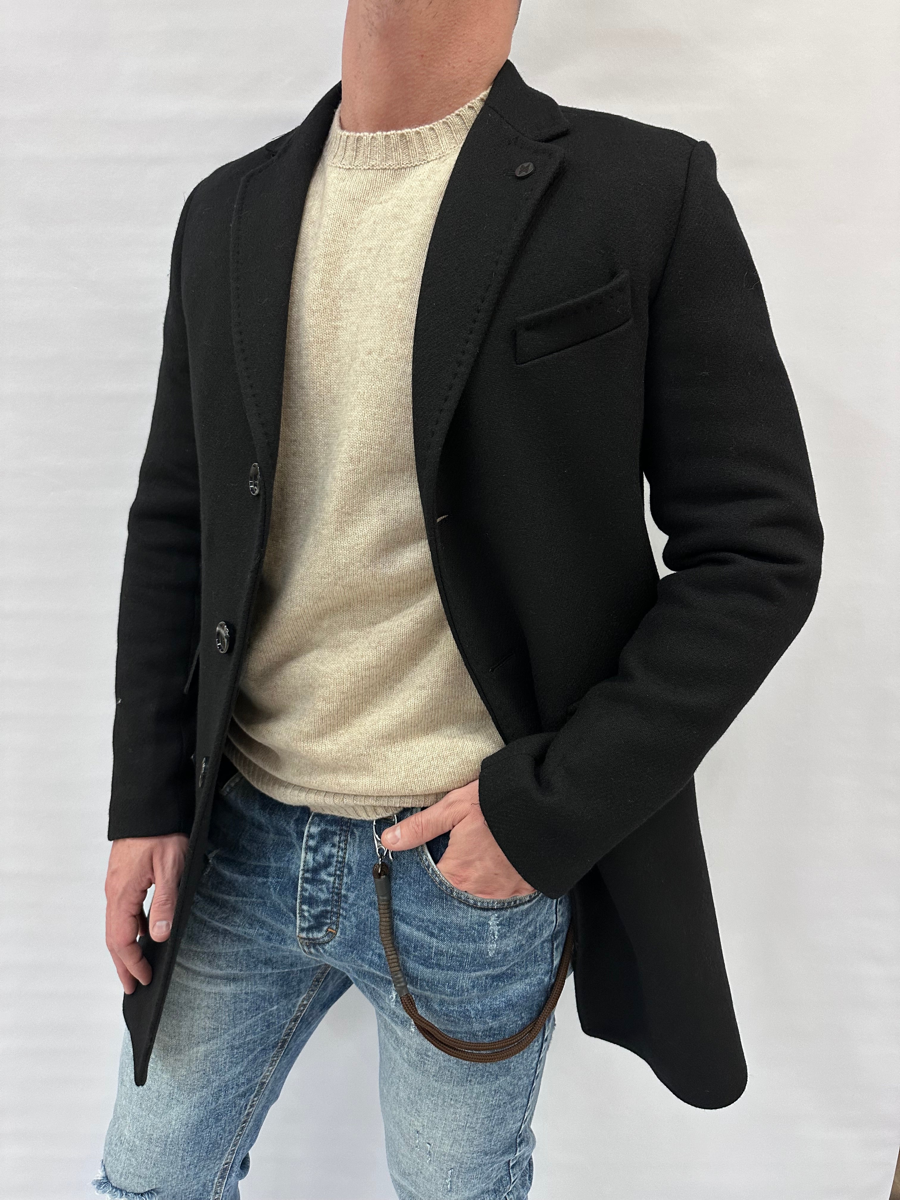 Cappotto XAGON MAN monopetto in lana - Cod: PC62CO