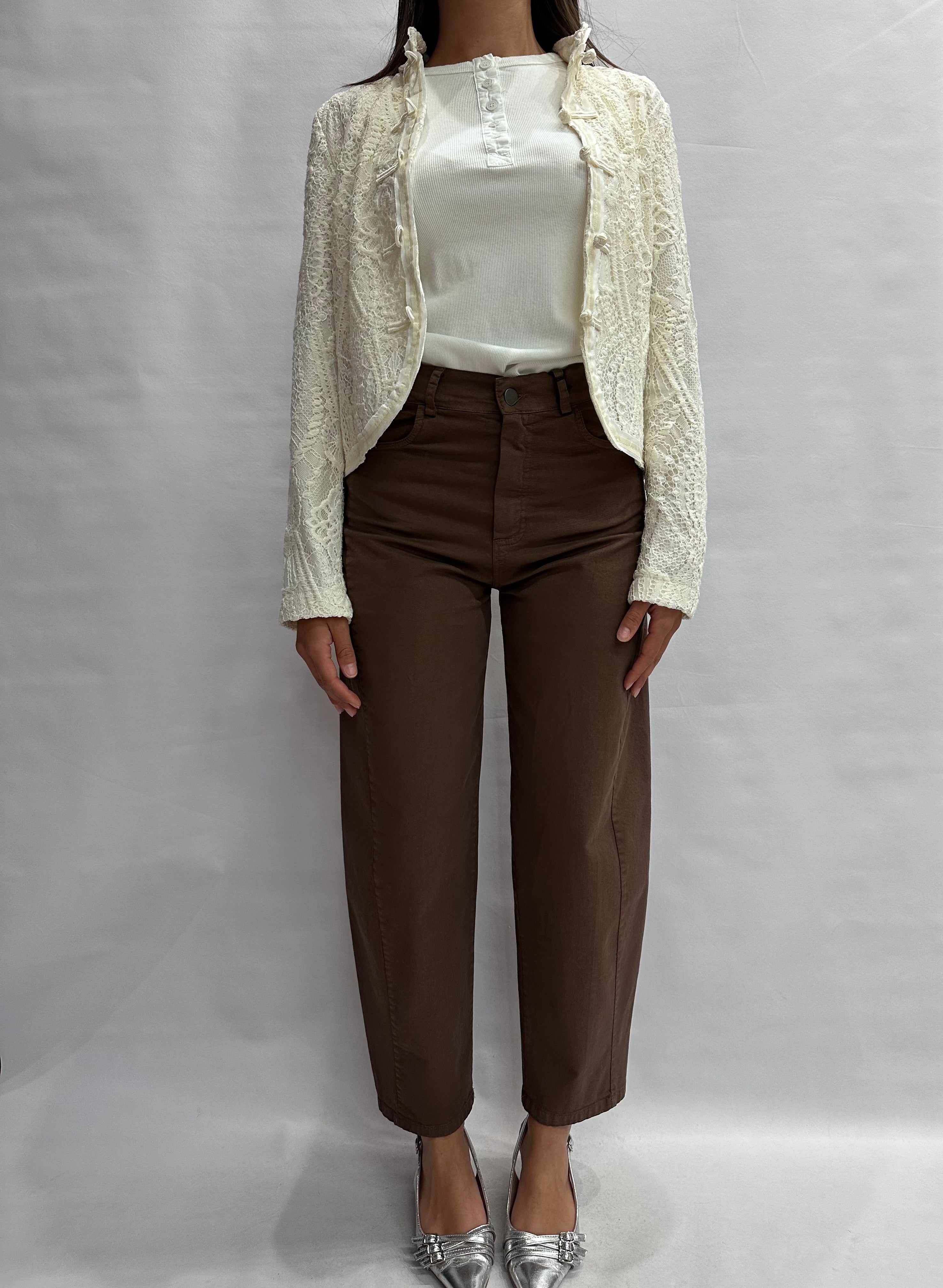 Pantalone TENSIONE IN linea ampia, leggermente arrotondata, fondo largo - COD: PA5533
