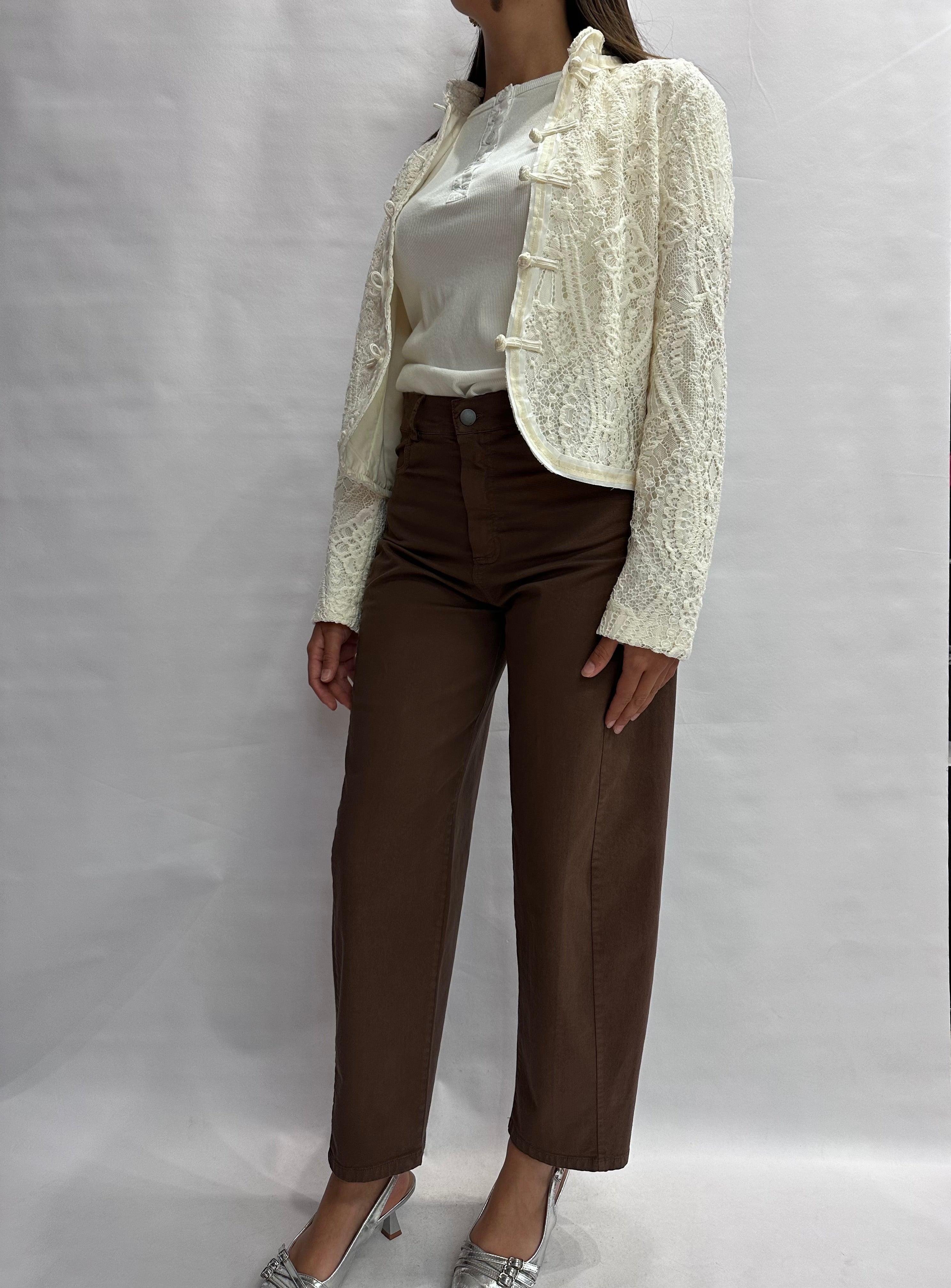 Pantalone TENSIONE IN linea ampia, leggermente arrotondata, fondo largo - COD: PA5533