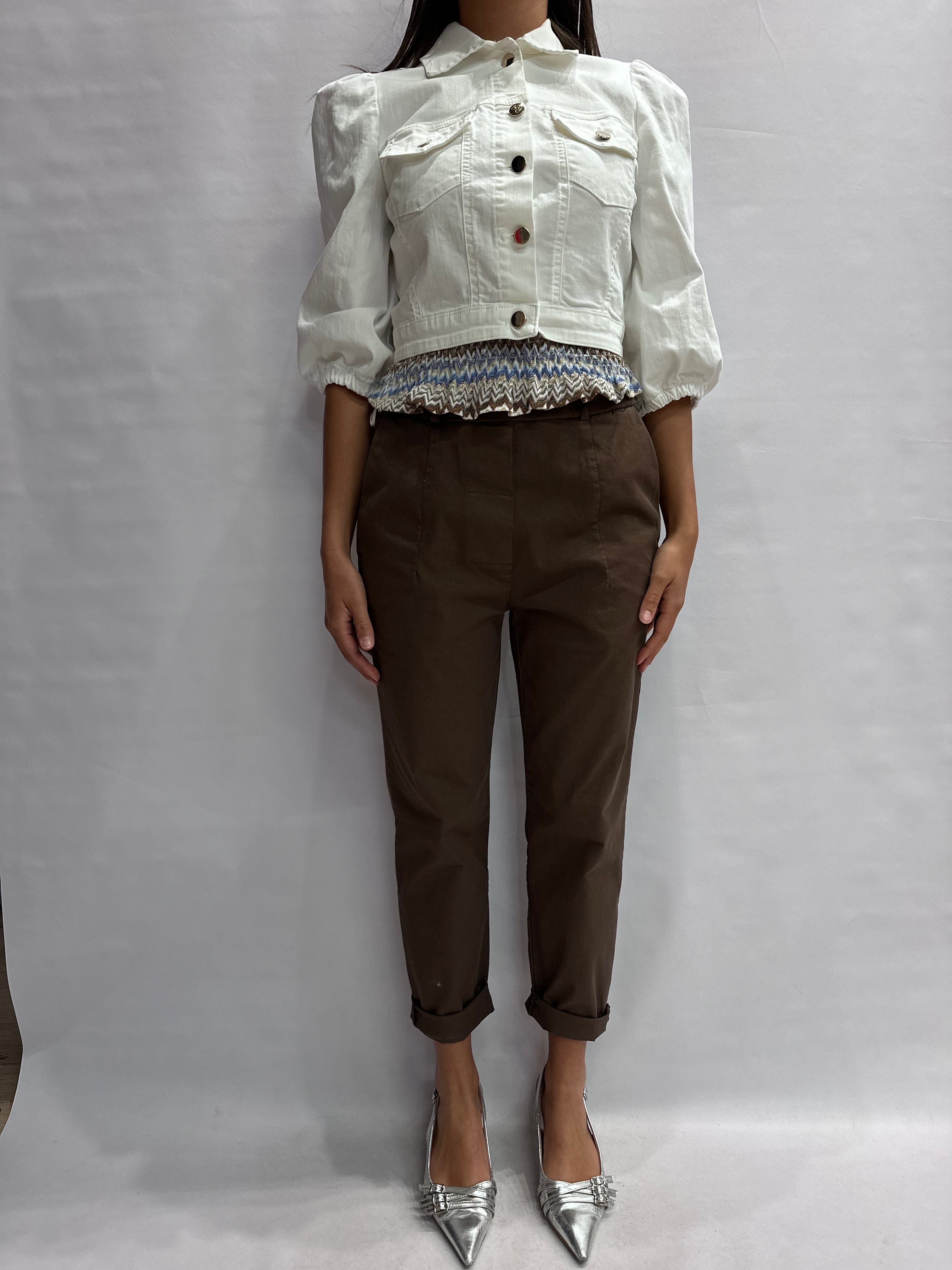Pantalone TENSIONE IN a sigaretta modello boy con linea rilassata - COD: PA5138