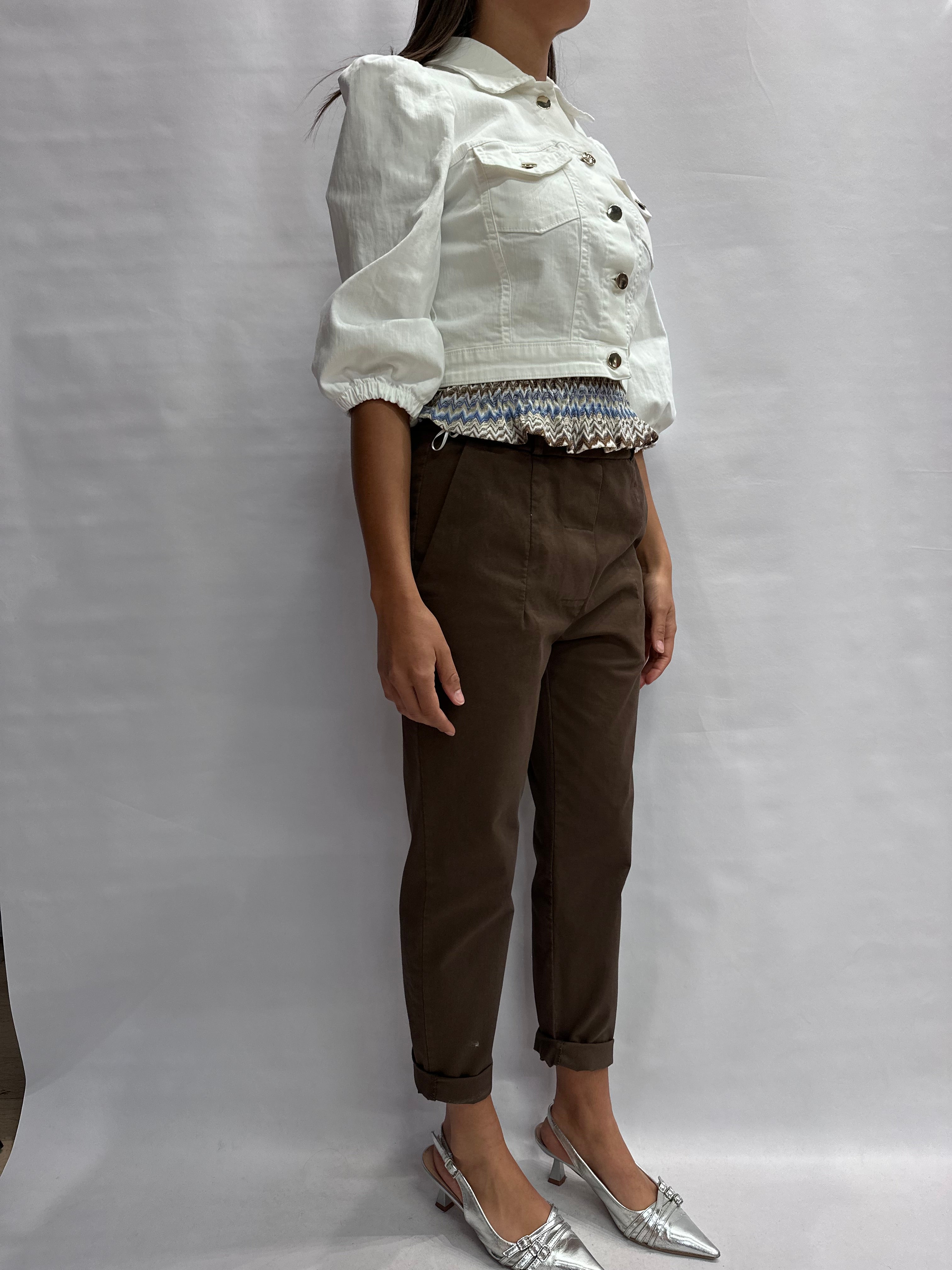 Pantalone TENSIONE IN a sigaretta modello boy con linea rilassata - COD: PA5138