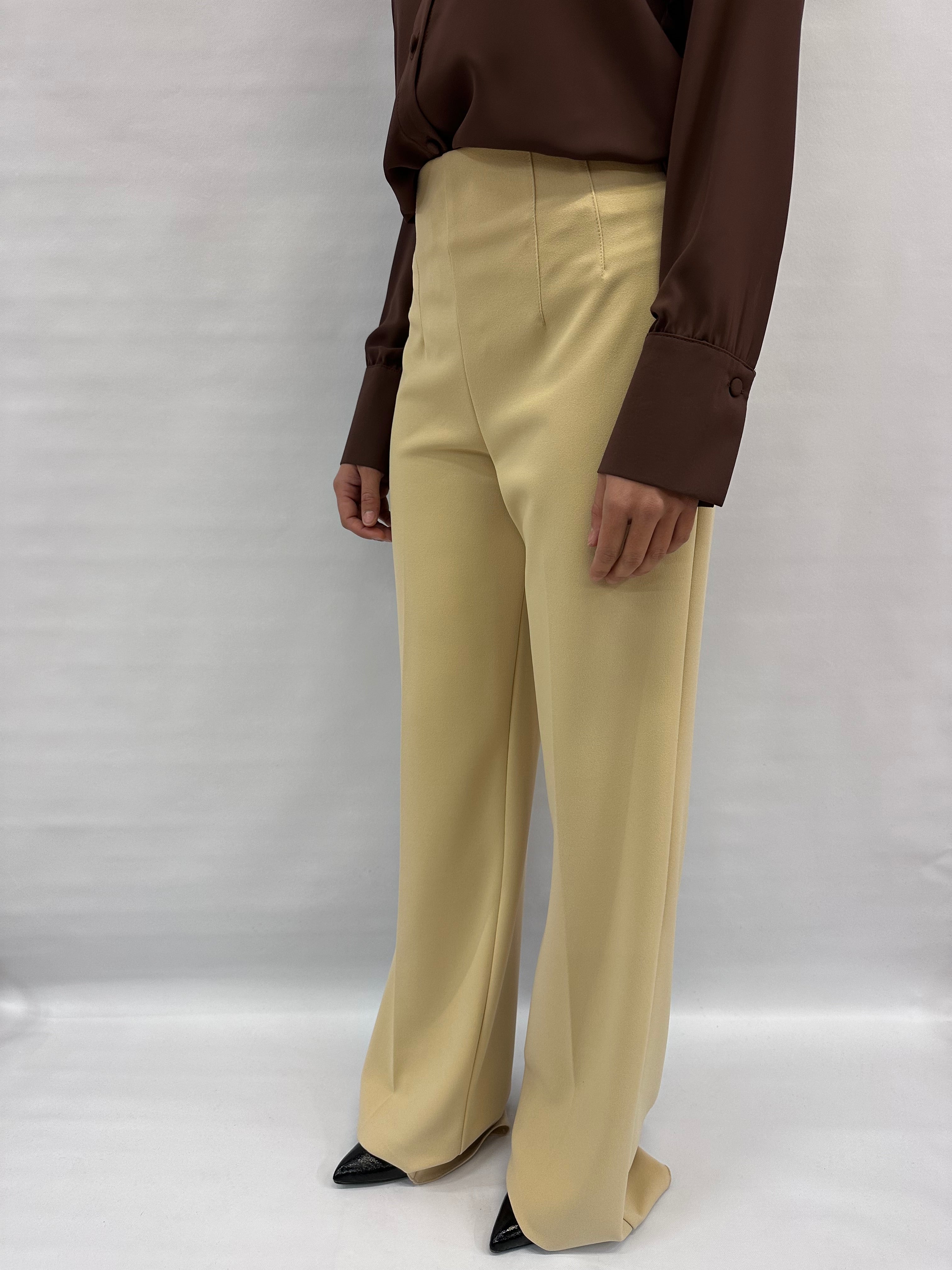 Pantalone RINASCIMENTO in crêpe a palazzo con pences disponibile anche con giacca in coordinato COD: CFC0125437003