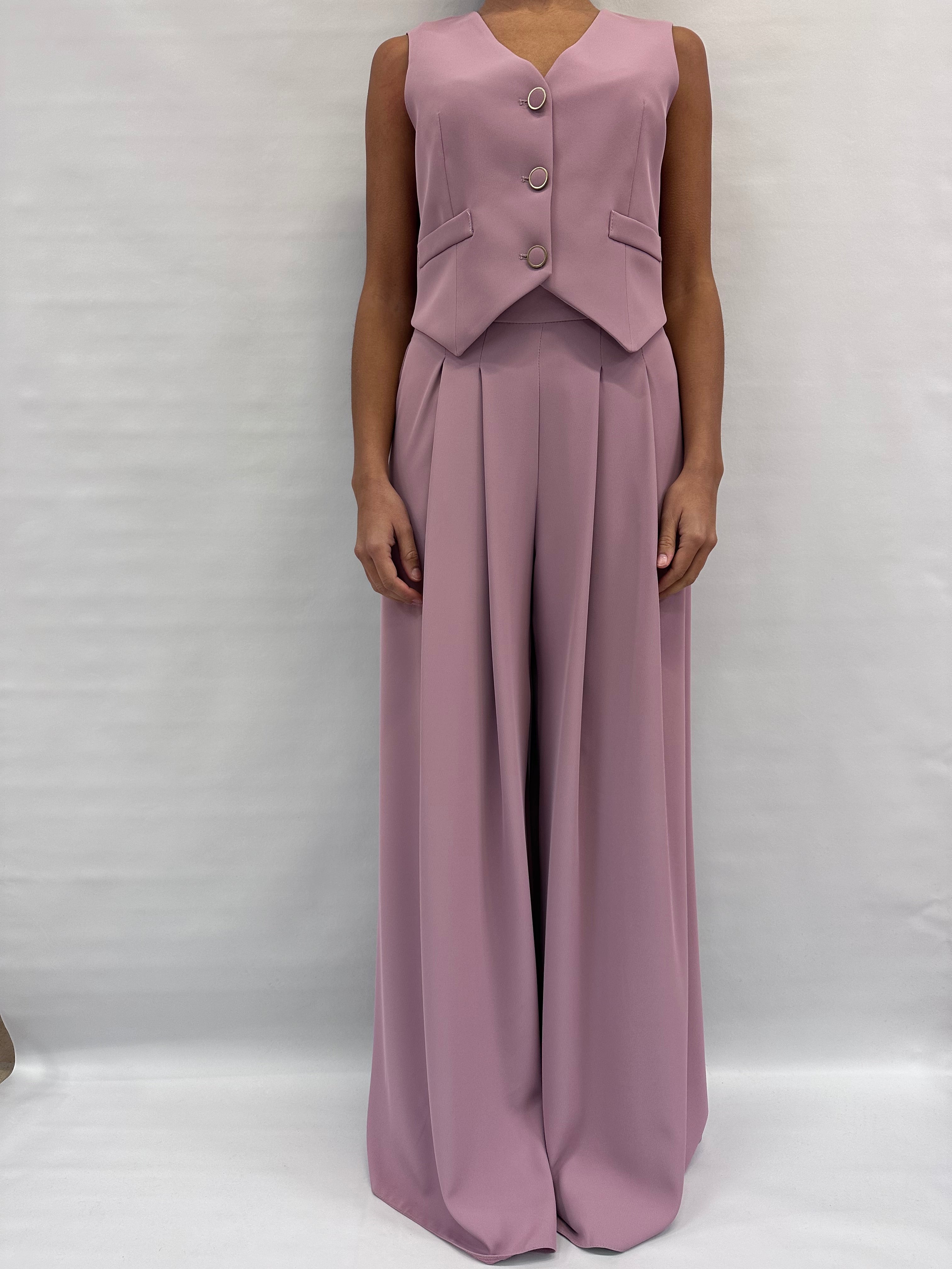 Pantalone RINASCIMENTO a palazzo con pences disponibile anche con gilet e giacca in coordinato COD: CFC0125495003