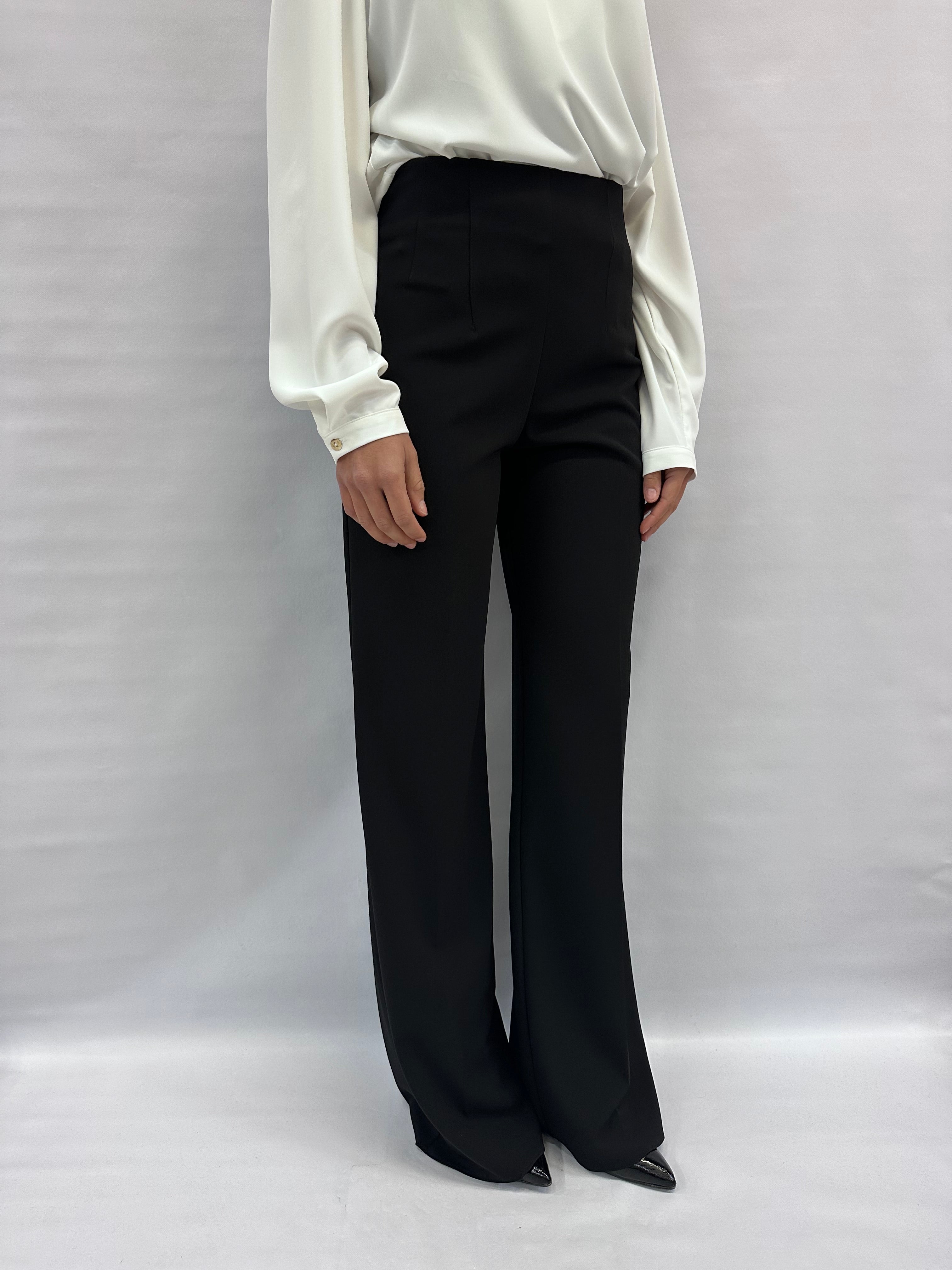 Pantalone RINASCIMENTO in tessuto fluido a palazzo a vita alta COD: CFC0125437003