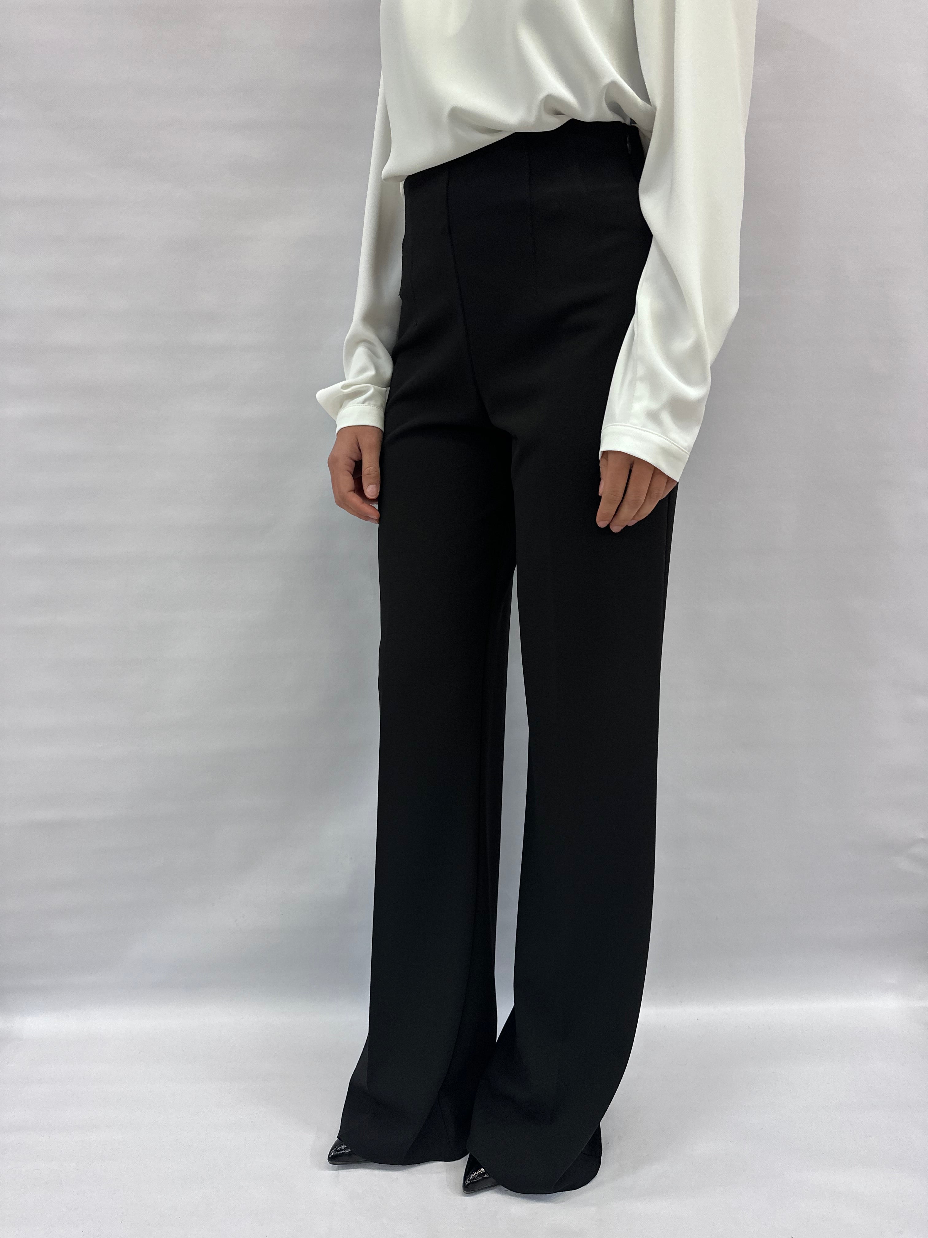 Pantalone RINASCIMENTO in tessuto fluido a palazzo a vita alta COD: CFC0125437003