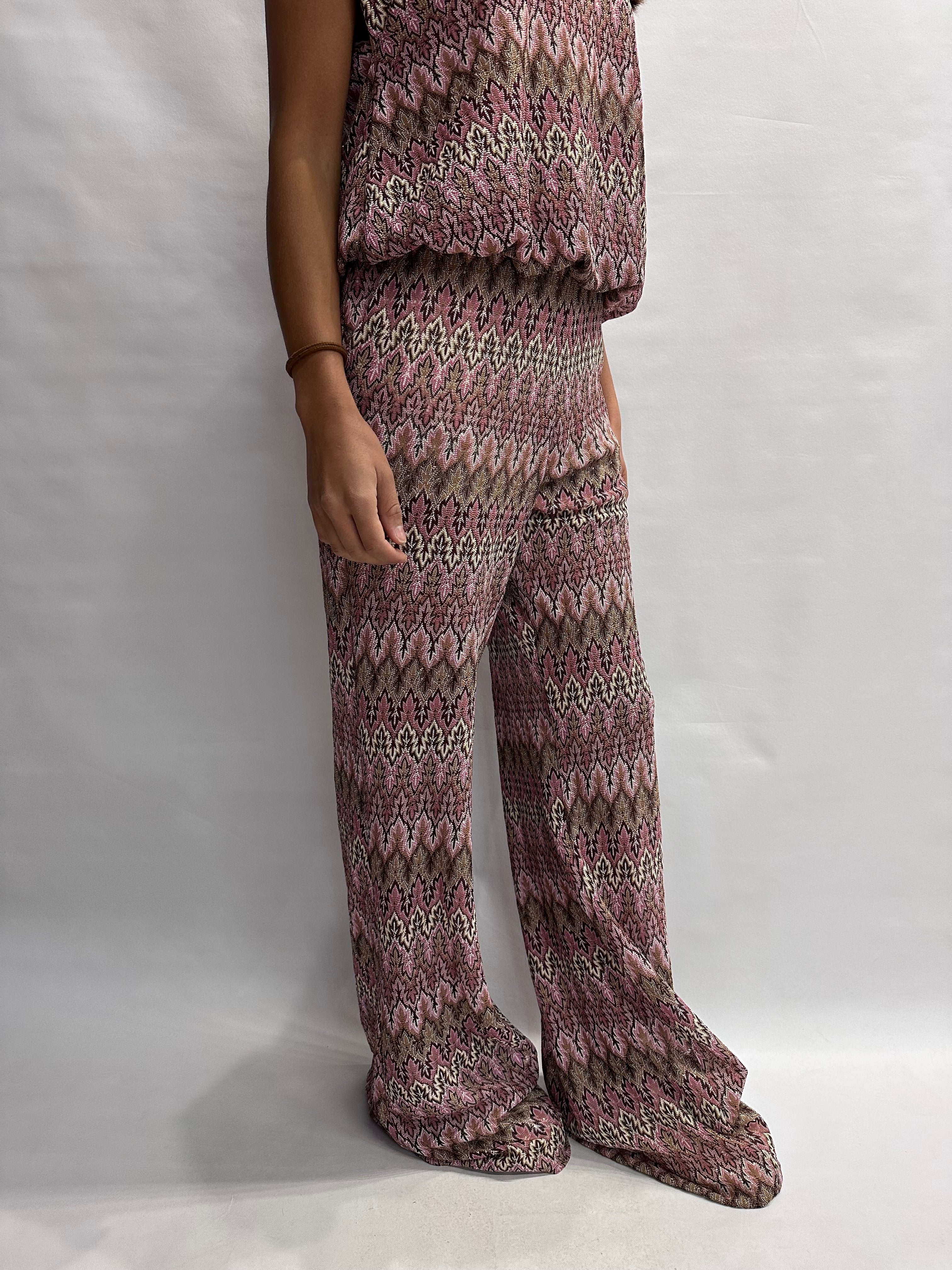 Pantalone TENSIONE IN in trama missoni nei colori del Rosa, COD: VS1476