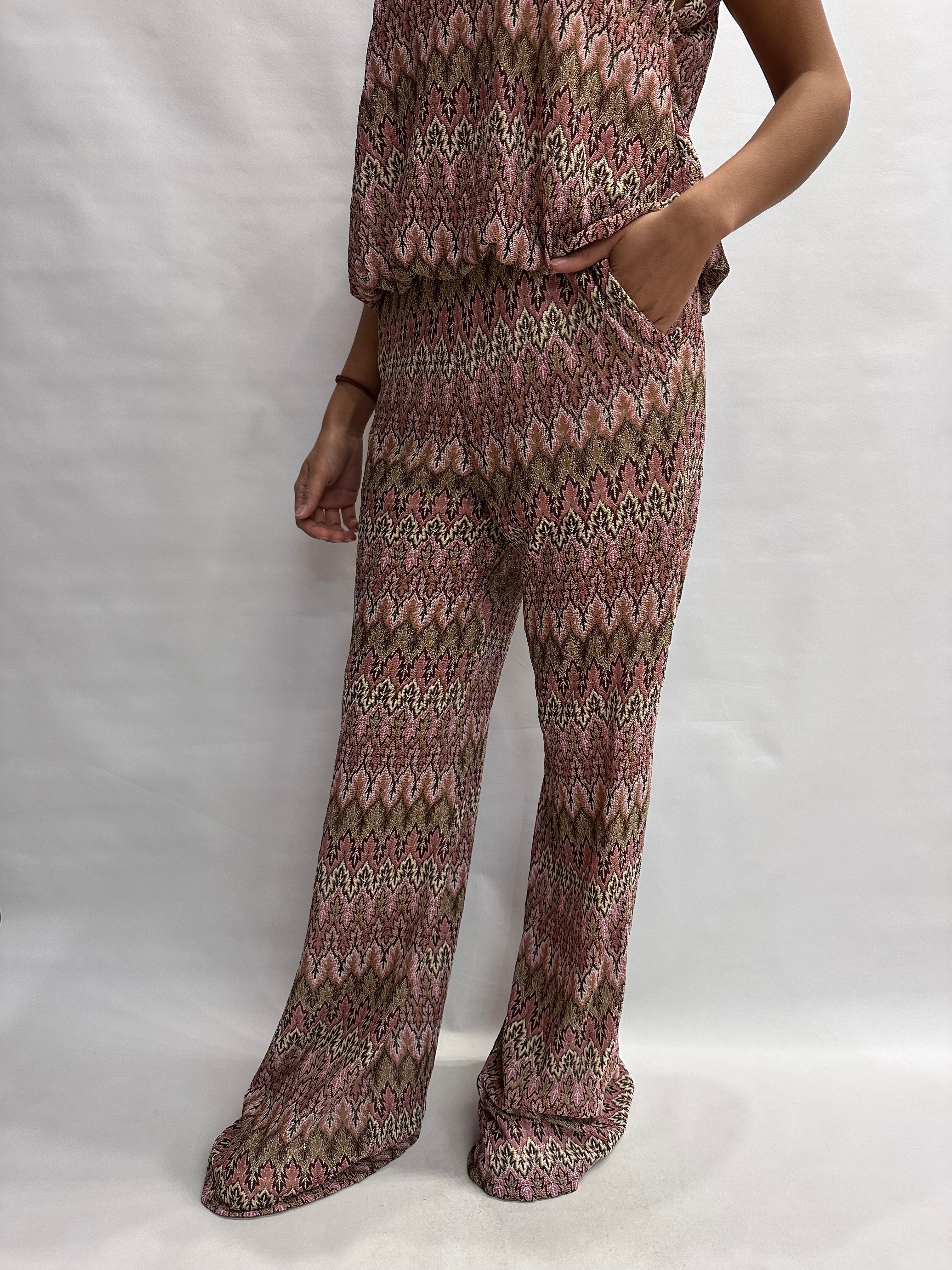 Pantalone TENSIONE IN in trama missoni nei colori del Rosa, COD: VS1476