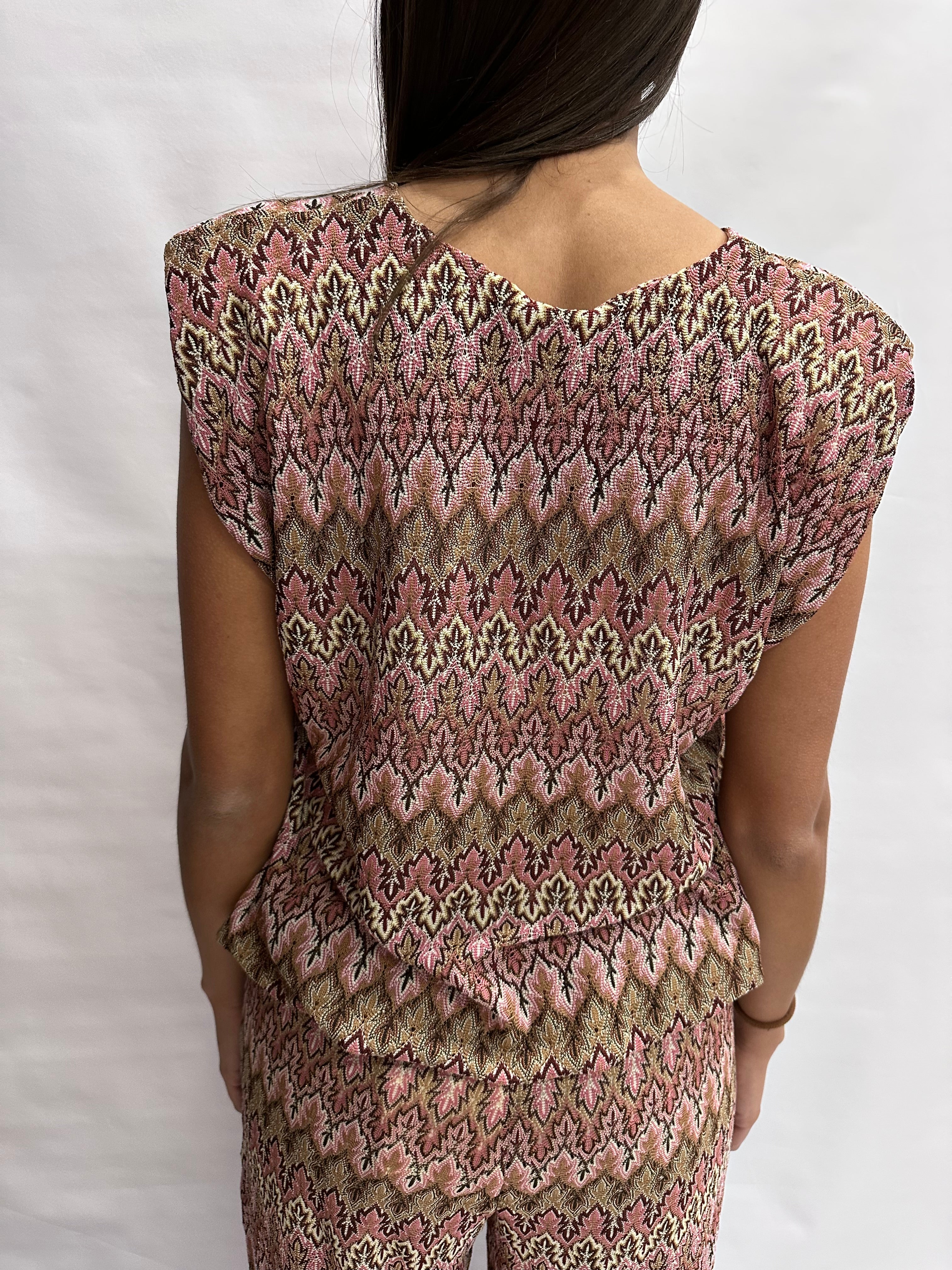 Coordinato TENSIONE IN in trama missoni nei colori del Rosa, COD: VS1476 e VS1475