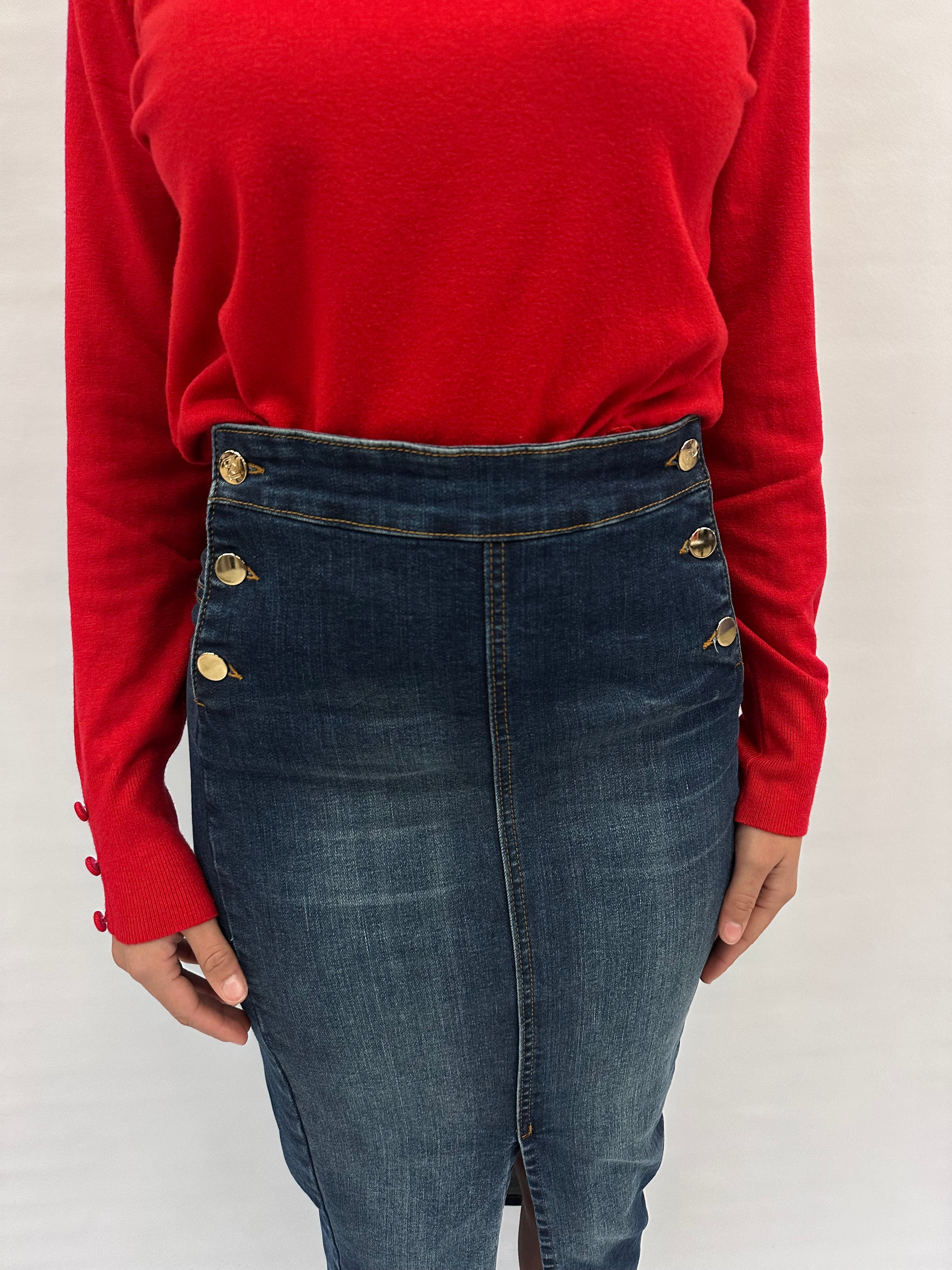 Gonna RINASCIMENTO lunga in Jeans con spacco sul davanti - Cod: CFC0124973003