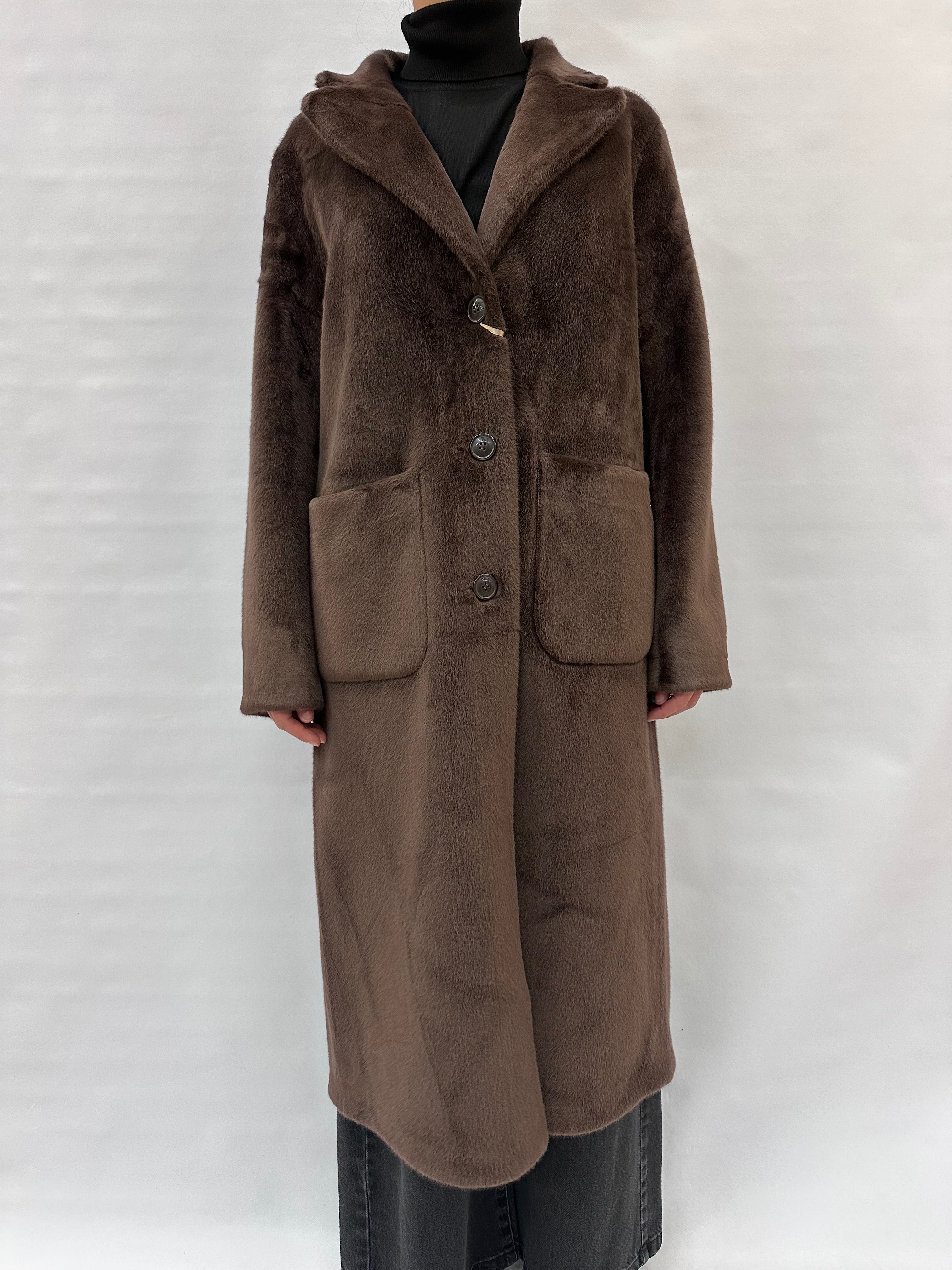 Cappotto RINASCIMENTO lungo effetto peluche REVERSIBILE - COD: CFC0122205003