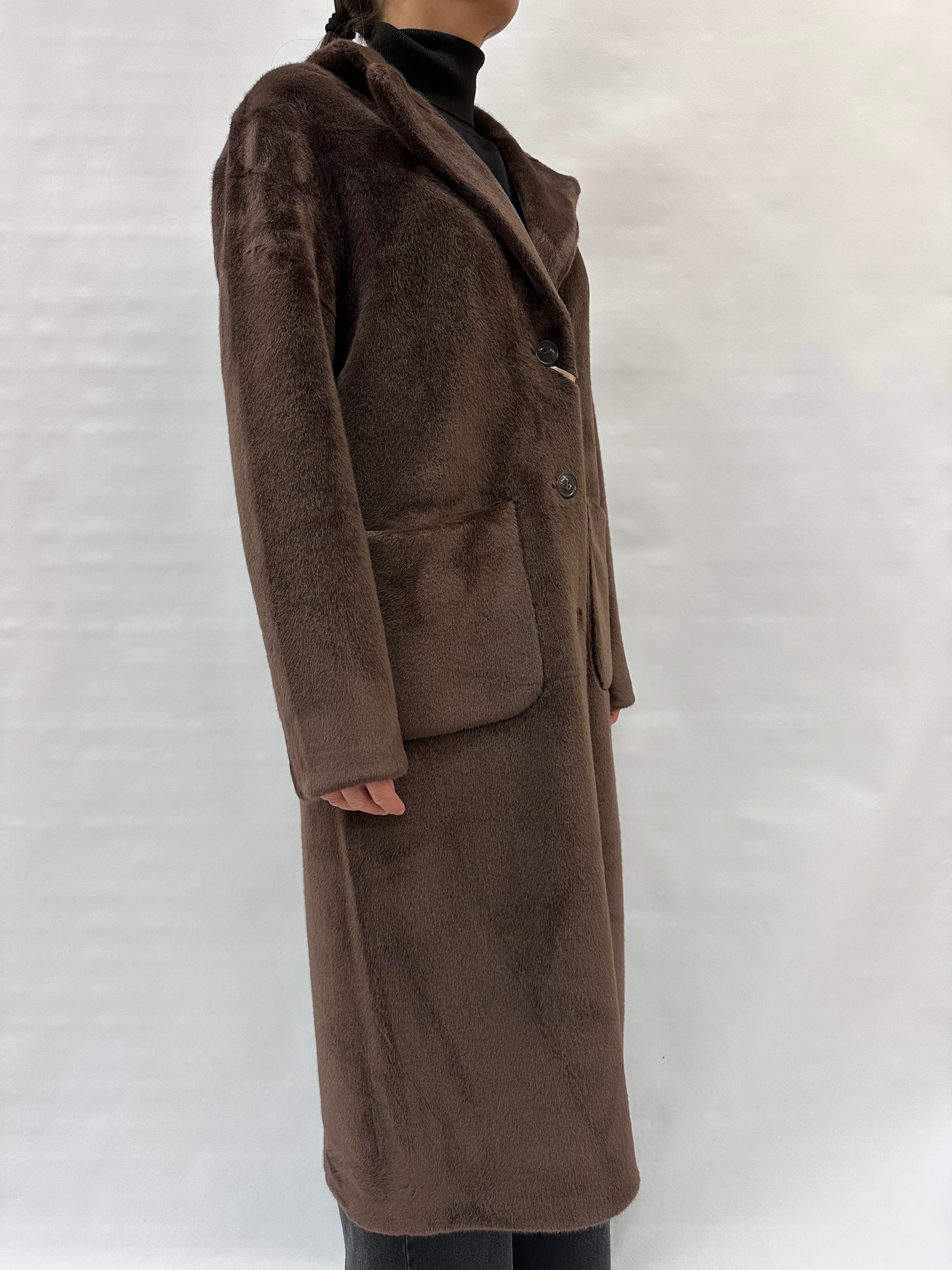 Cappotto RINASCIMENTO lungo effetto peluche REVERSIBILE - COD: CFC0122205003