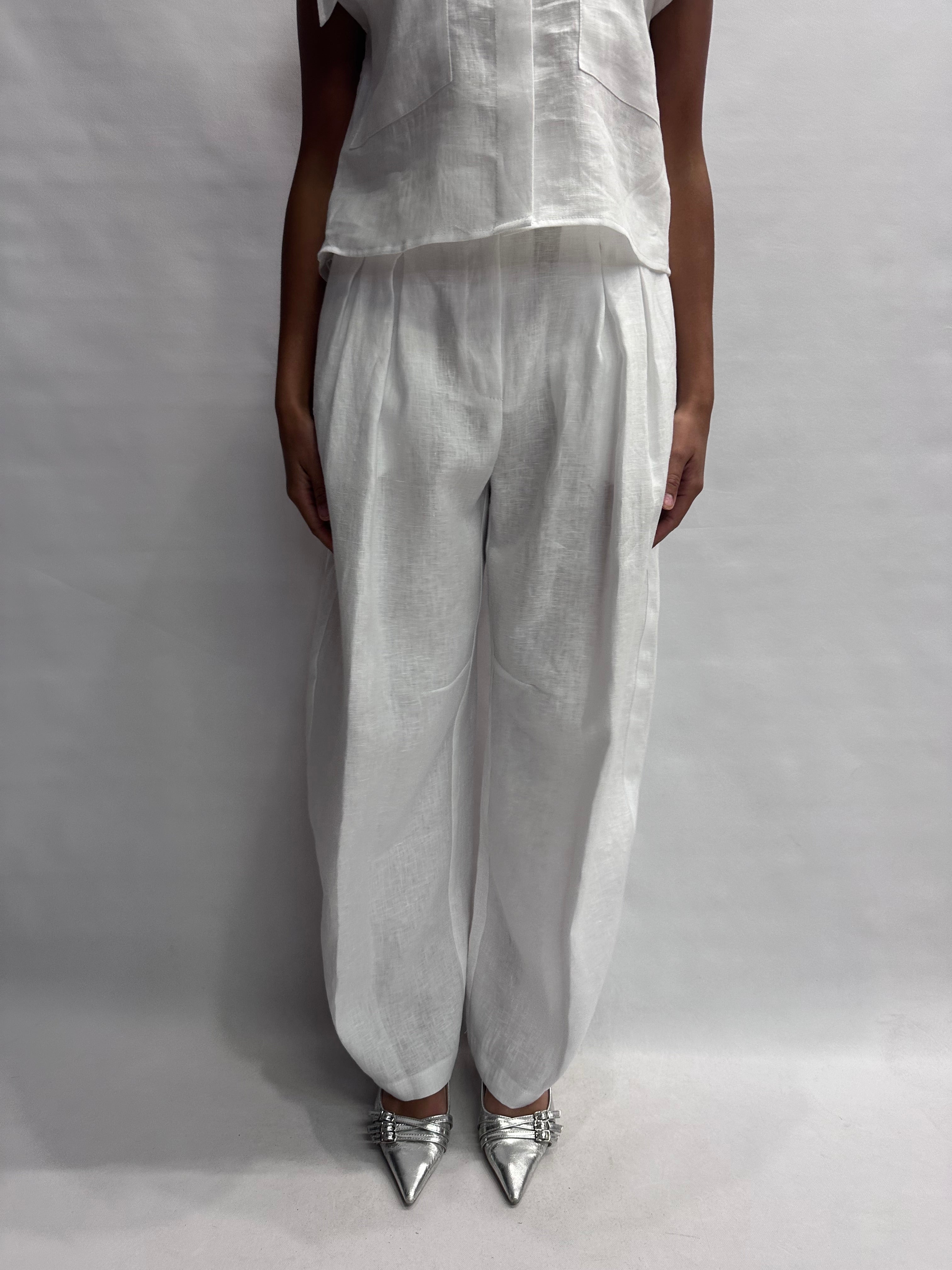 Pantalone TENSIONE IN a palazzo 100% Lino disponibile anche con casacca in coordinato, COD: 26P4950