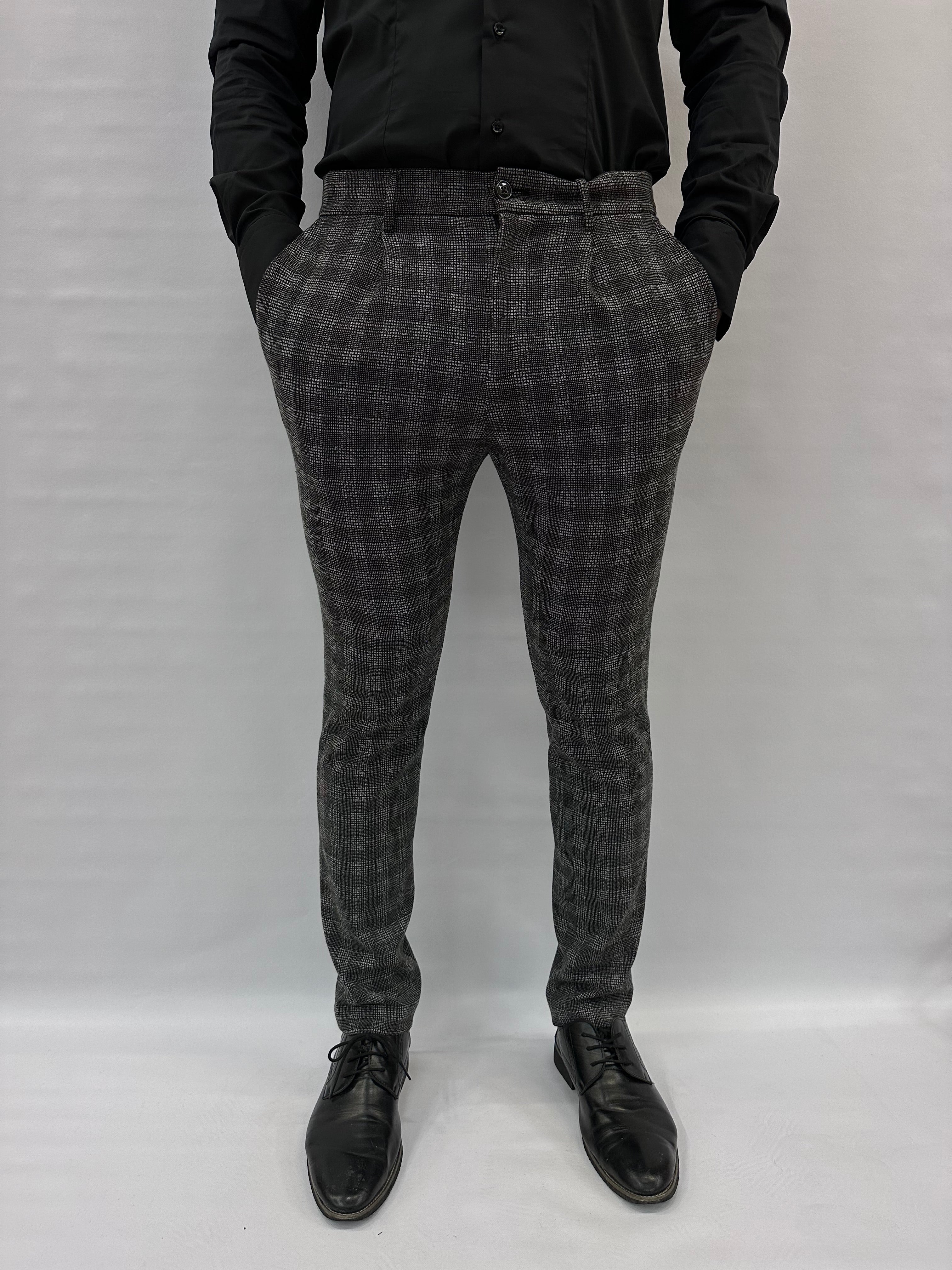 Pantalone XAGON MAN asciutto, elasticizzato, trama a quadri disponibile anche con giacca in coordinato - COD: PBERPA