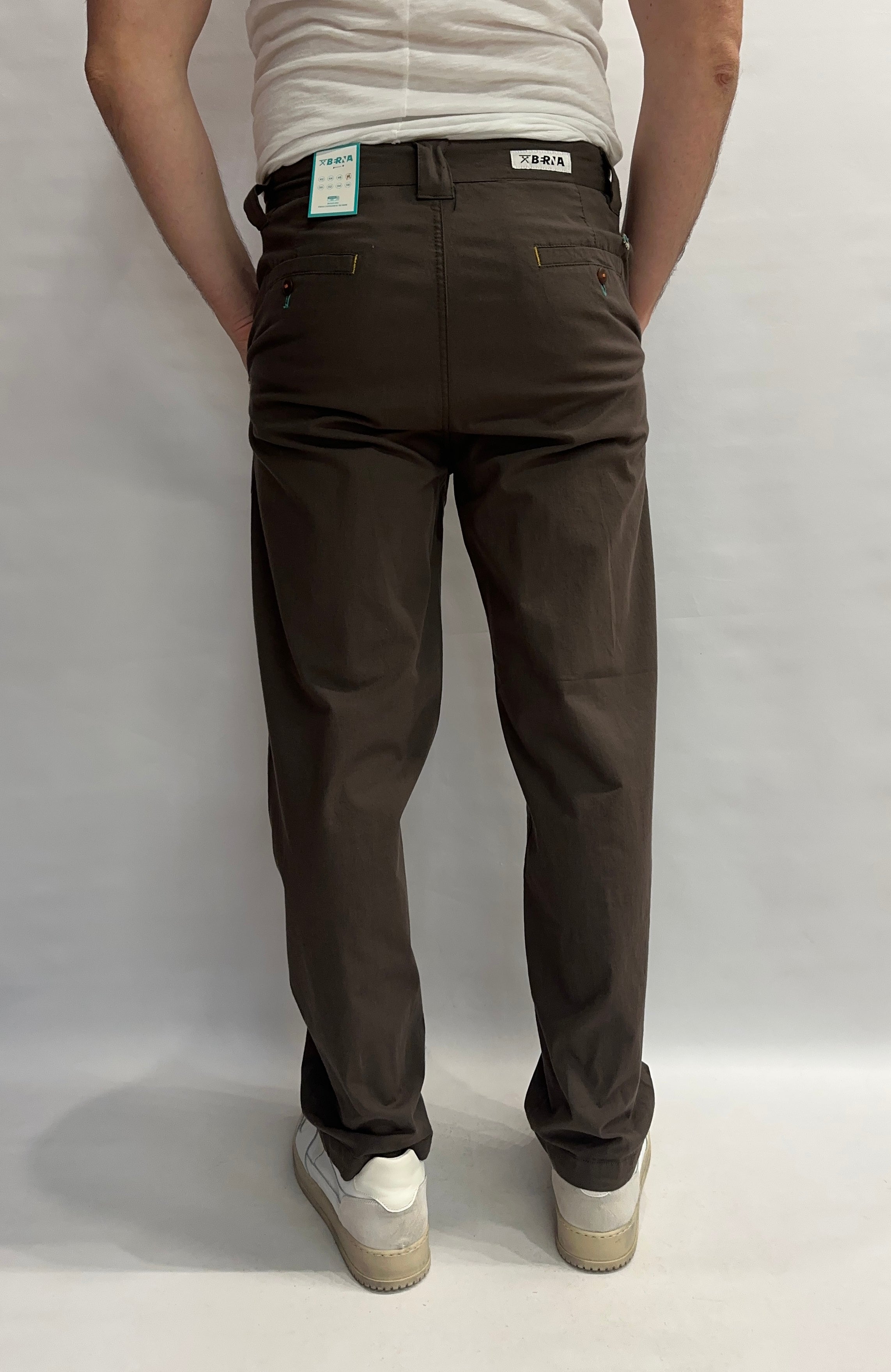 Pantalone BERNA morbido di gamba, modello chino in Cotone/Lino - COD: 261283156