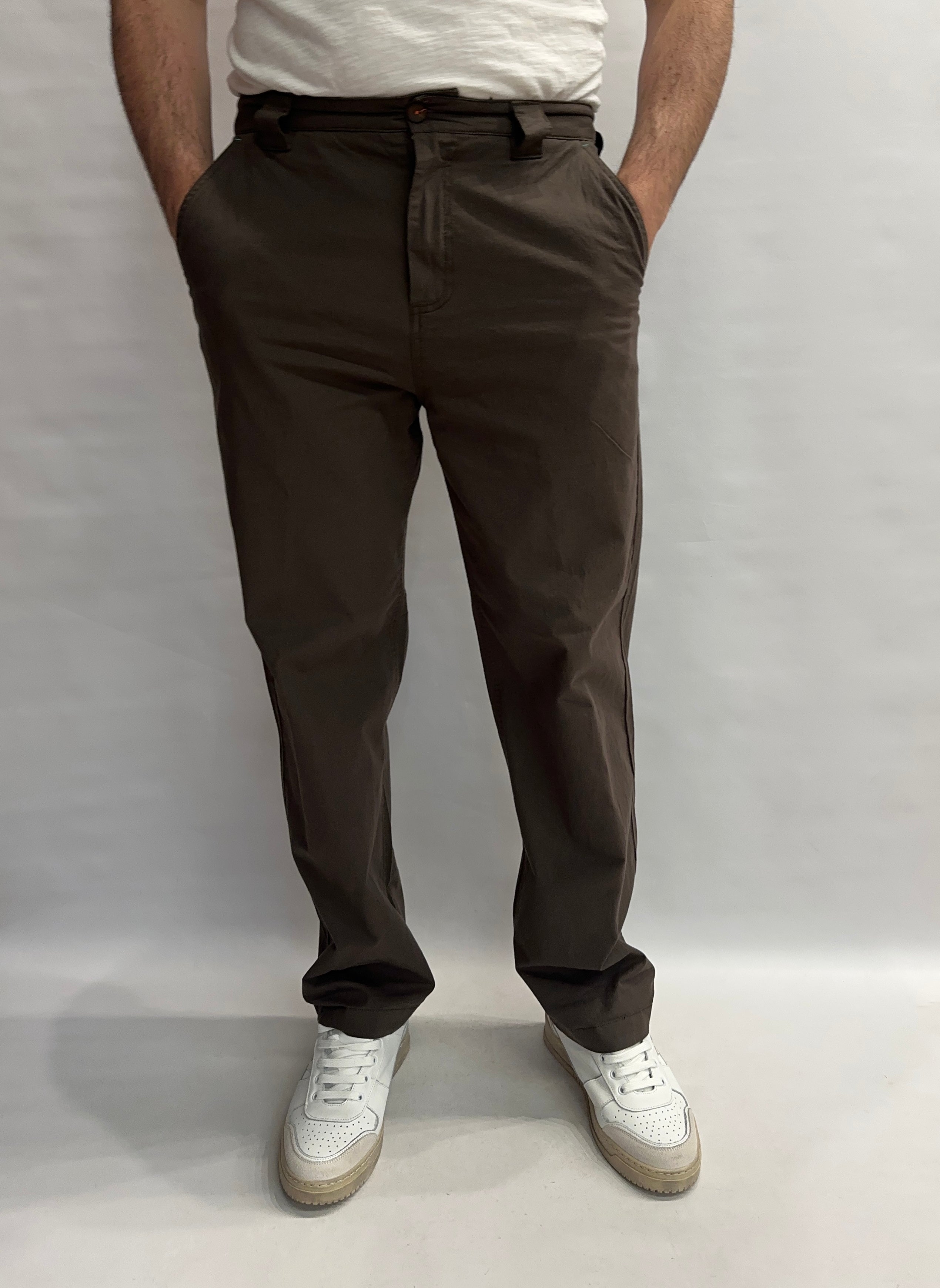 Pantalone BERNA morbido di gamba, modello chino in Cotone/Lino - COD: 261283156