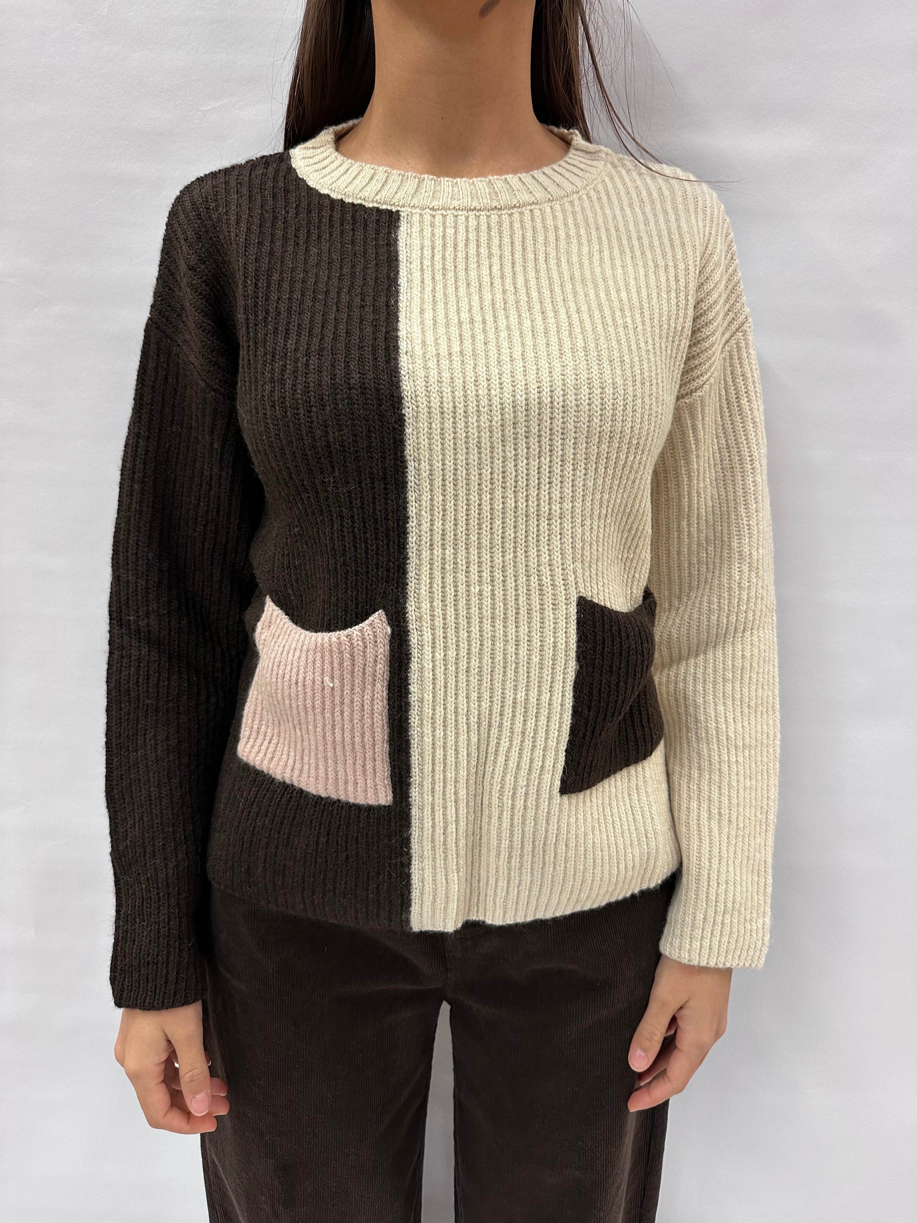 Maglione BLUEJOINT bicolor con tasche a contrasto , COD: 78228