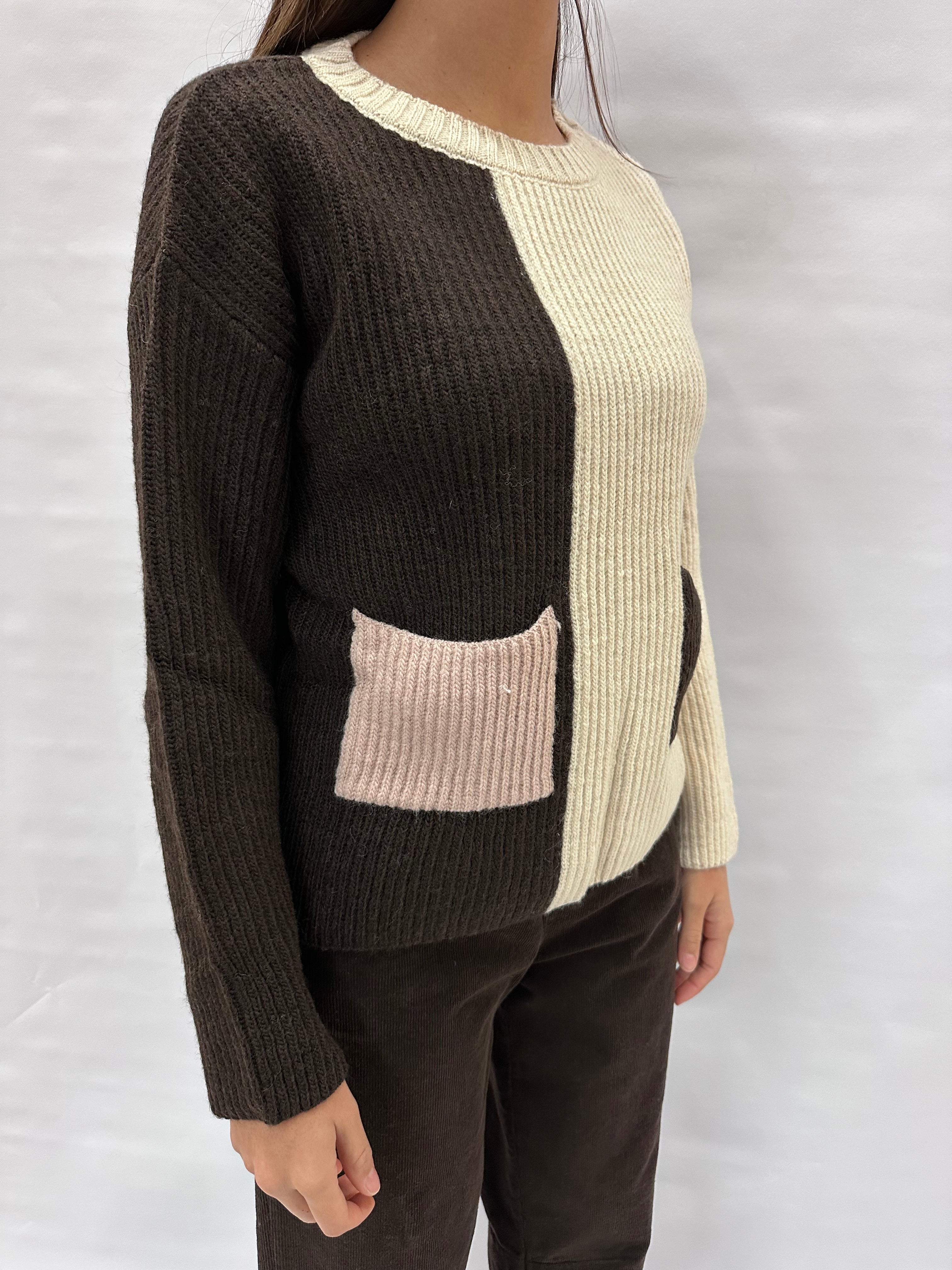 Maglione BLUEJOINT bicolor con tasche a contrasto , COD: 78228