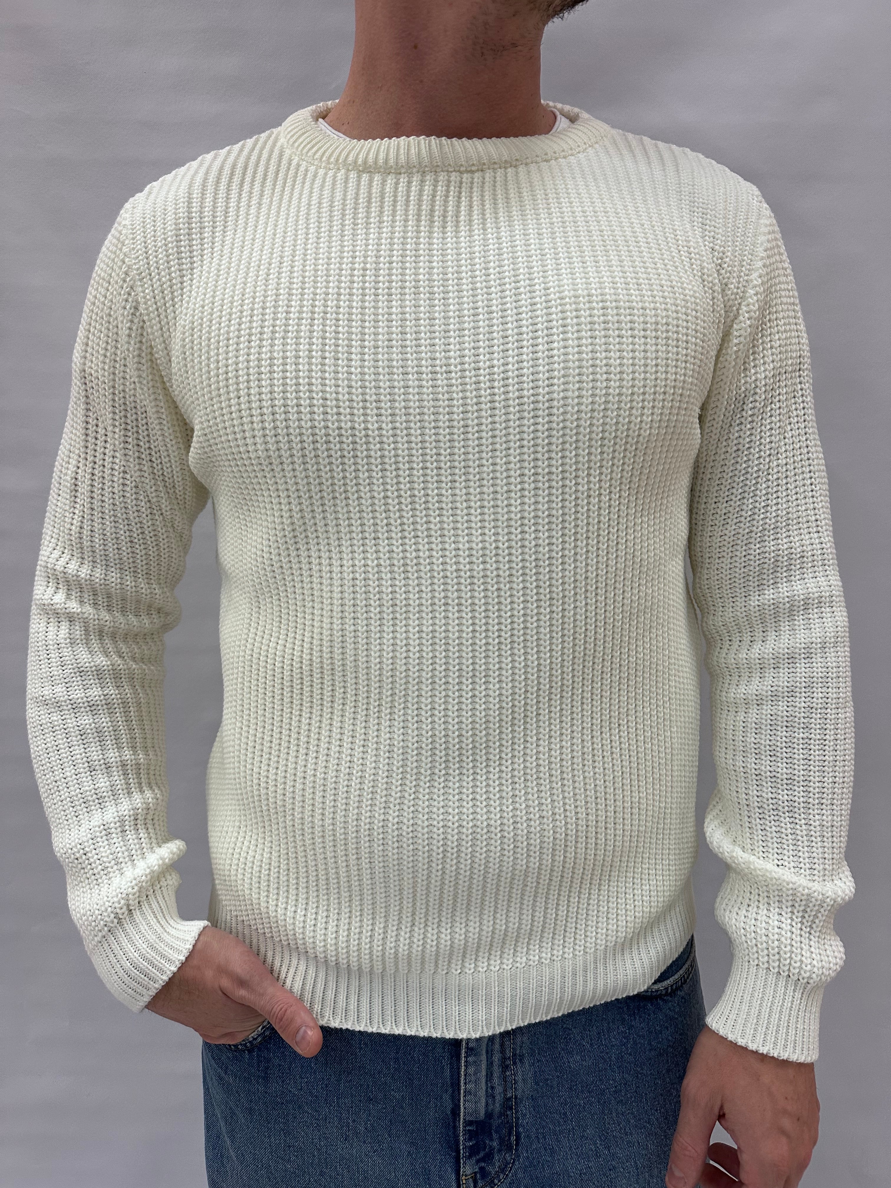 Maglione IMPERIAL girocollo, lavorato a ricami , Cod: M81416340