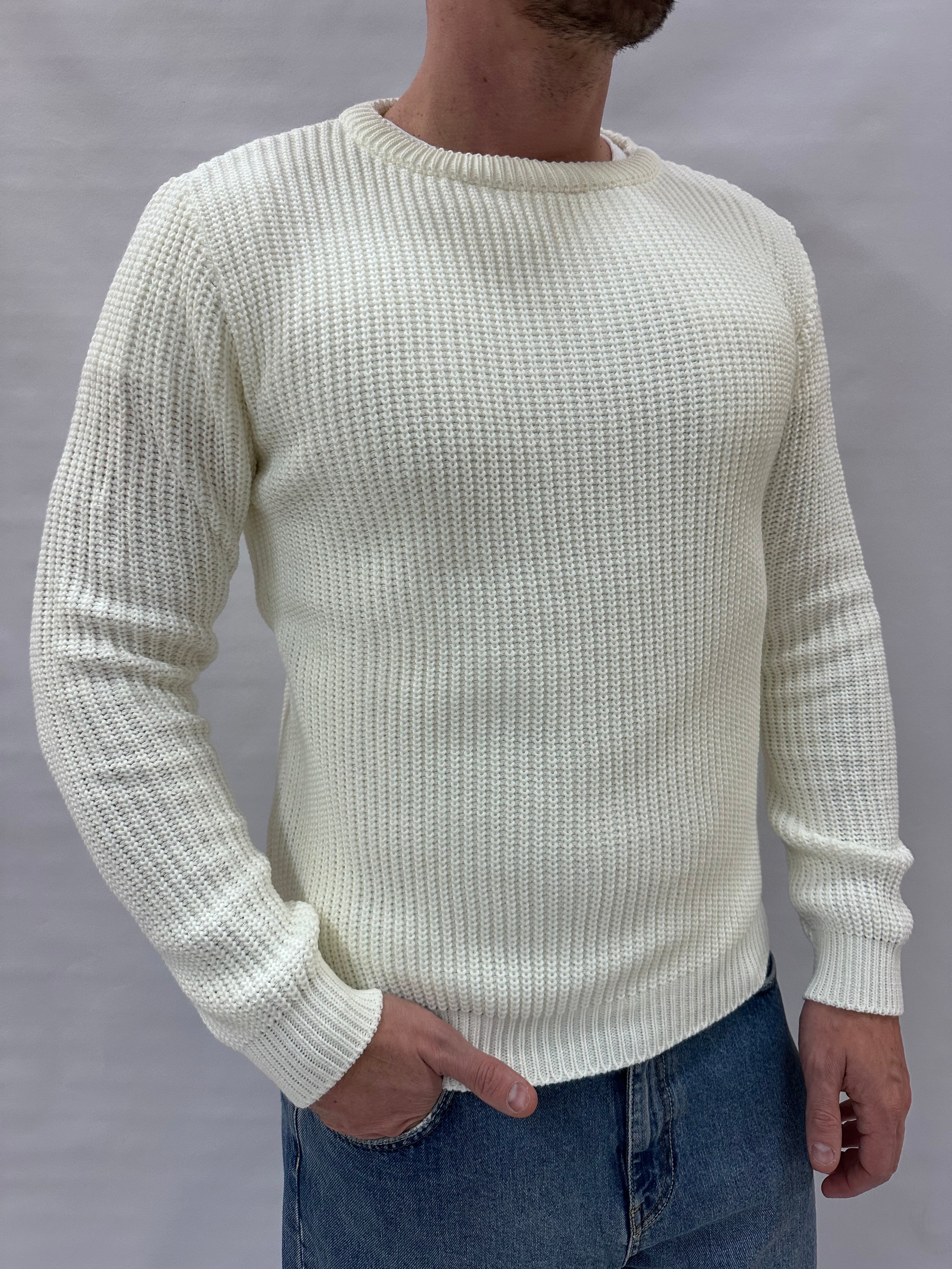Maglione IMPERIAL girocollo, lavorato a ricami , Cod: M81416340