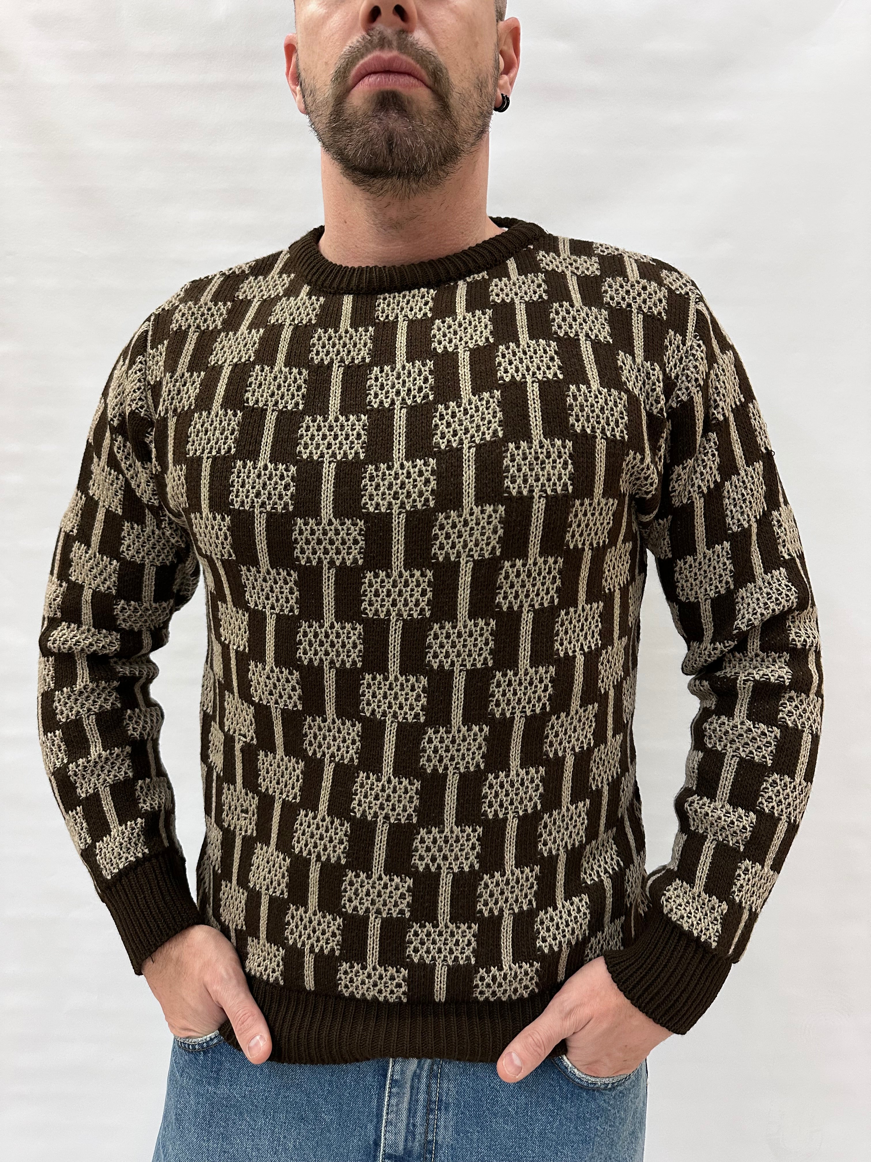 Maglione IMPERIAL girocollo, lavorato con trama geometrica , Cod: M81416346
