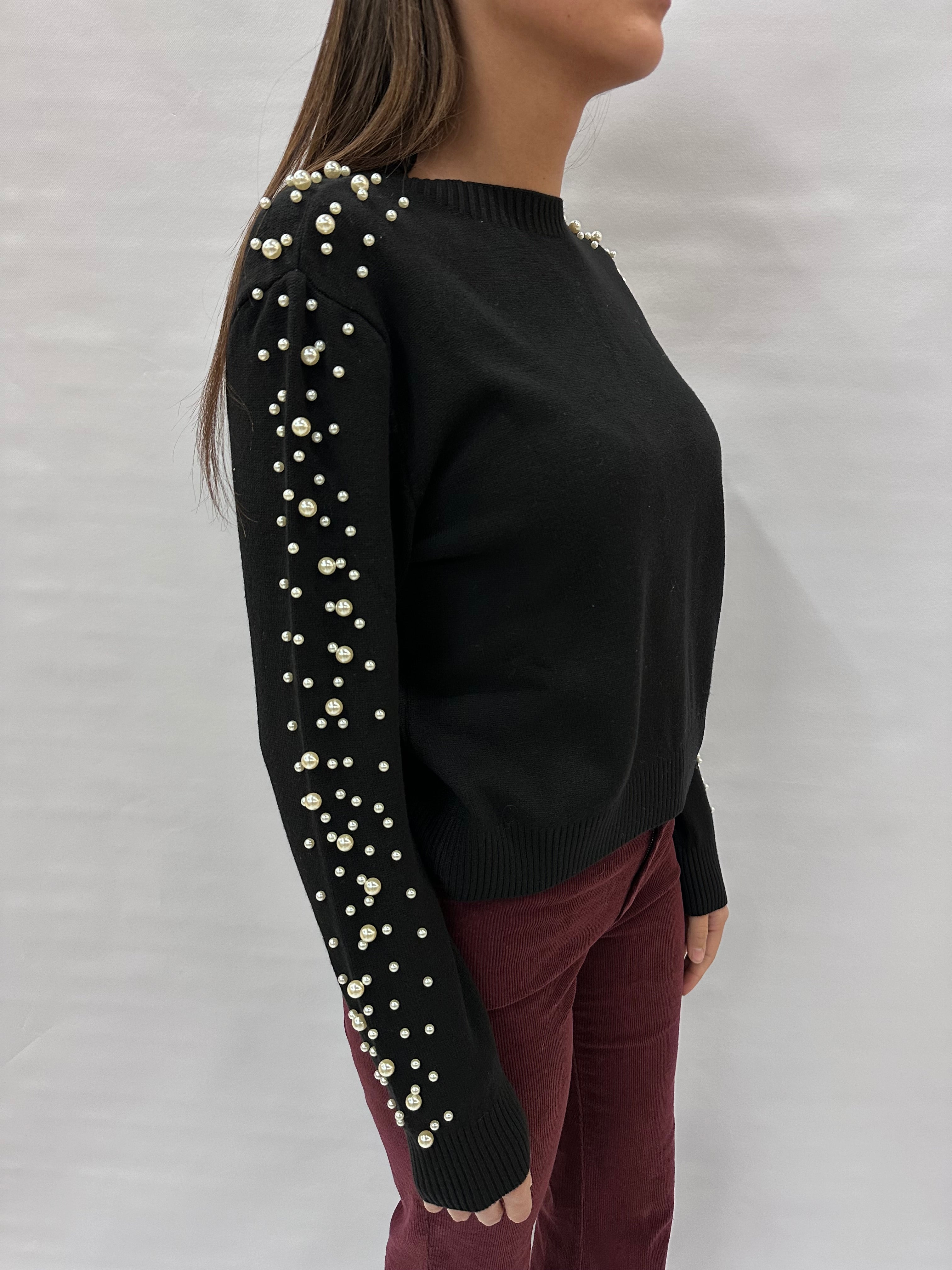 Maglione BLUEJOINT con perle sulle maniche, COD: M92006