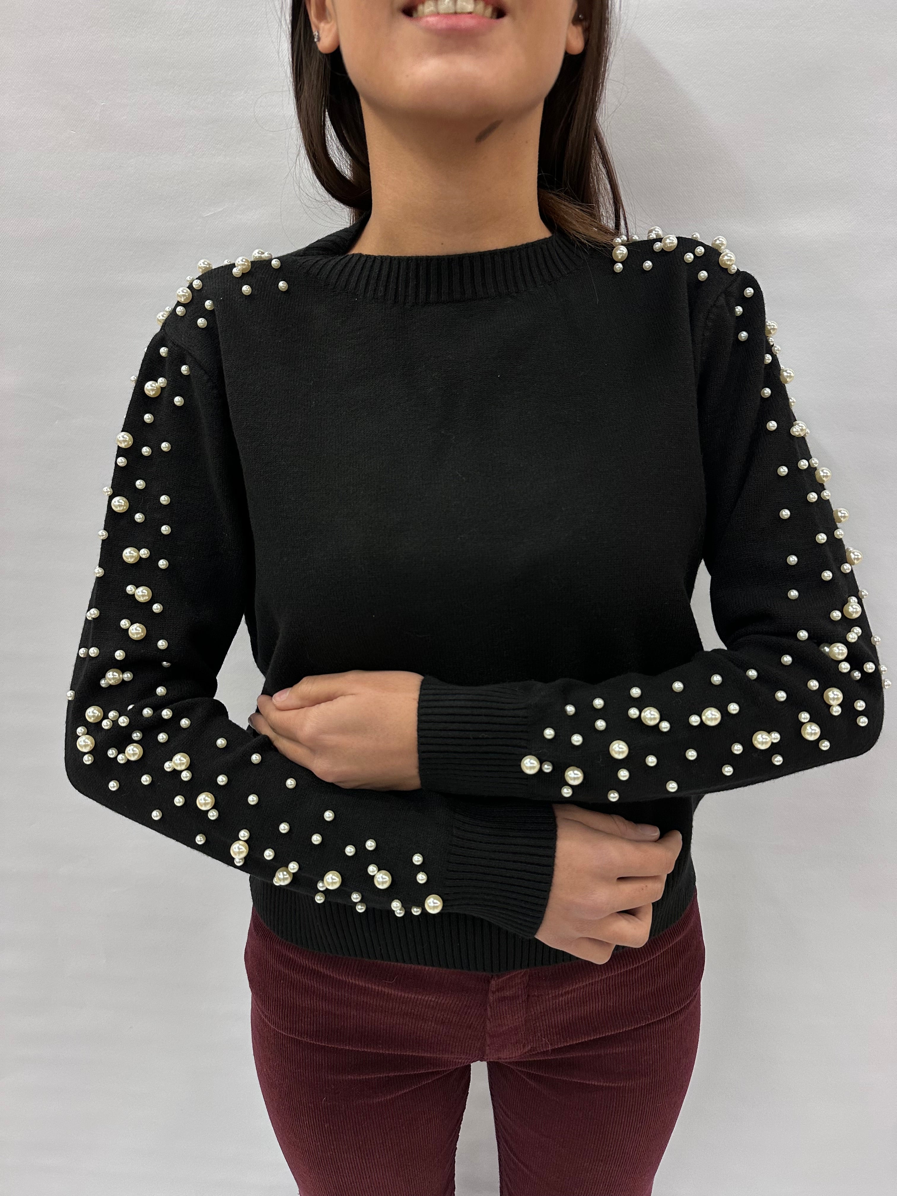 Maglione BLUEJOINT con perle sulle maniche, COD: M92006