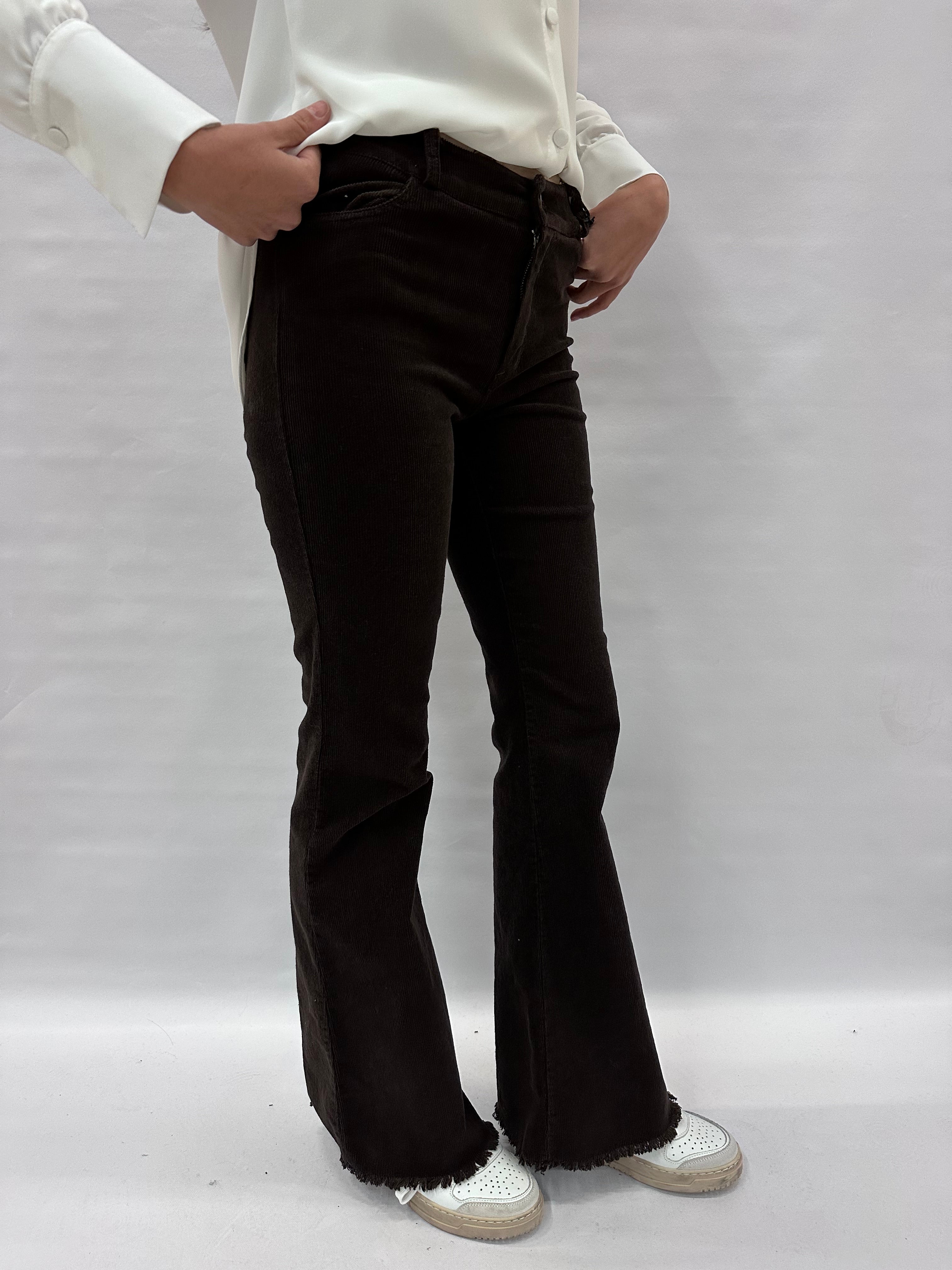 Pantalone TENSIONE IN in velluto a zampa  COD: PA3778