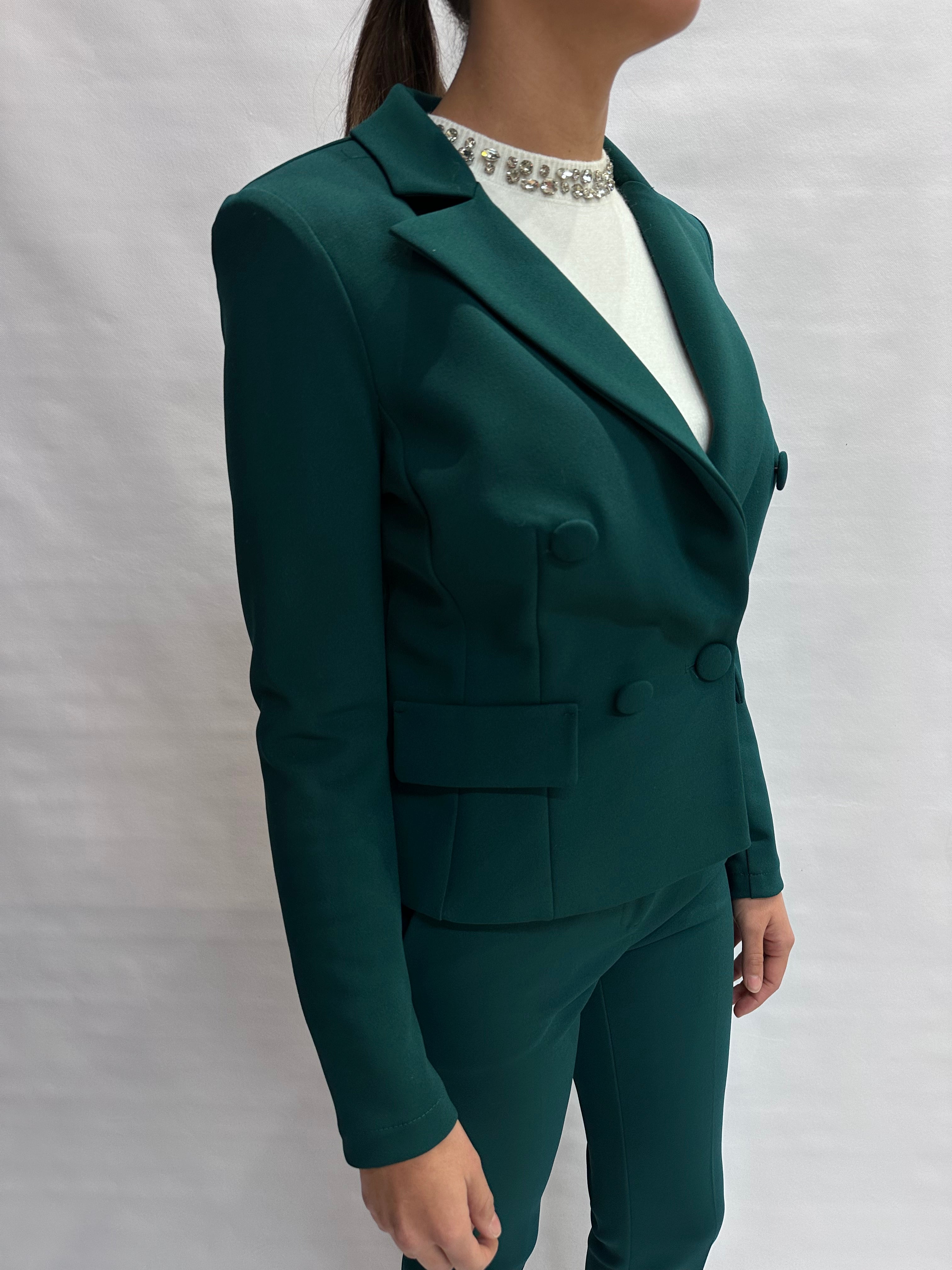 Giacca RINASCIMENTO corta in crêpe disponibile con due pantaloni in coordinato - COD: CFC0125325003