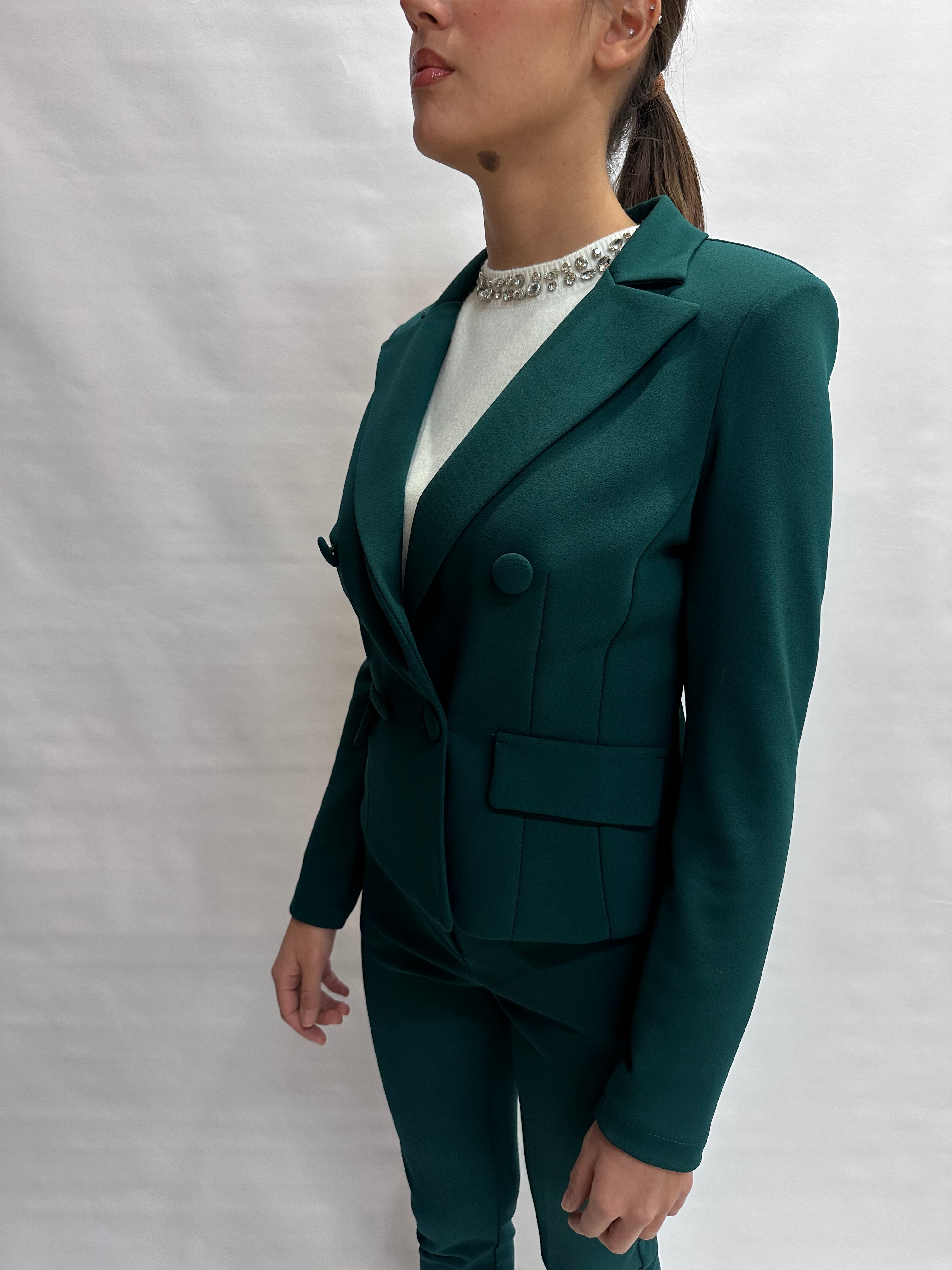 Giacca RINASCIMENTO corta in crêpe disponibile con due pantaloni in coordinato - COD: CFC0125325003