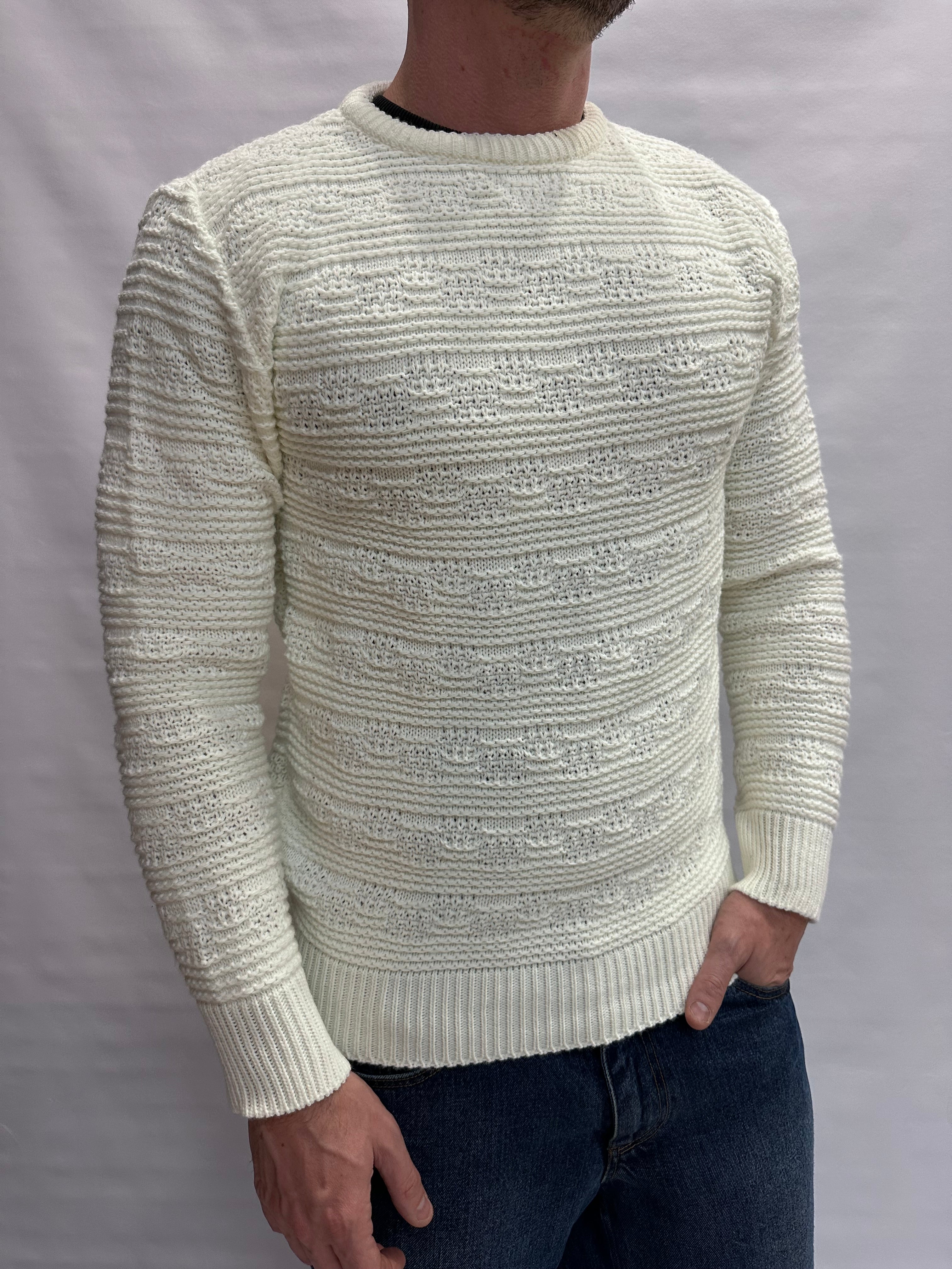 Maglione IMPERIAL girocollo, lavorato a ricami , Cod: M81416383