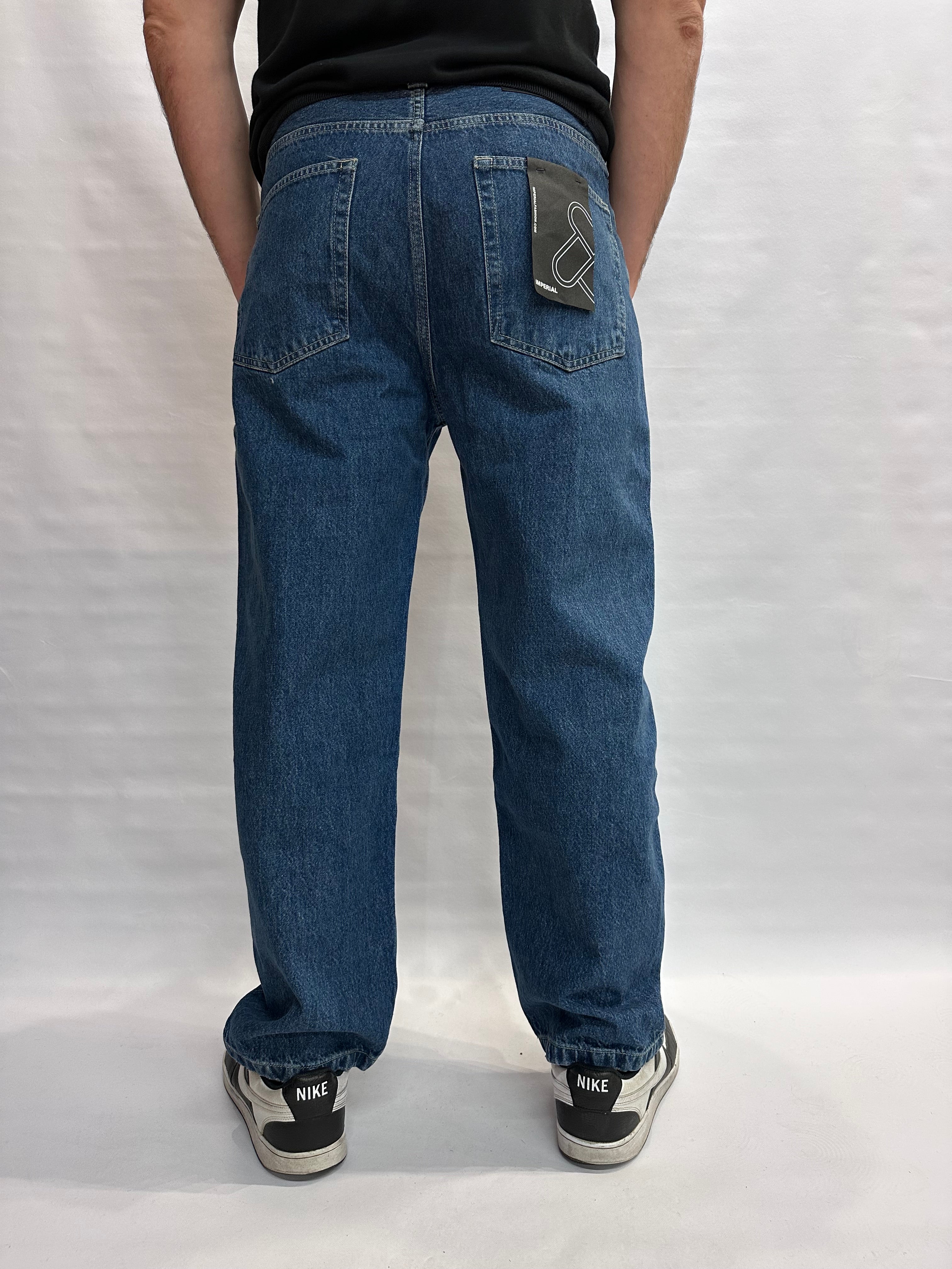 Jeans IMPERIAL modello wide "relaxed fit" color Blu Denim  - COD: P86014006