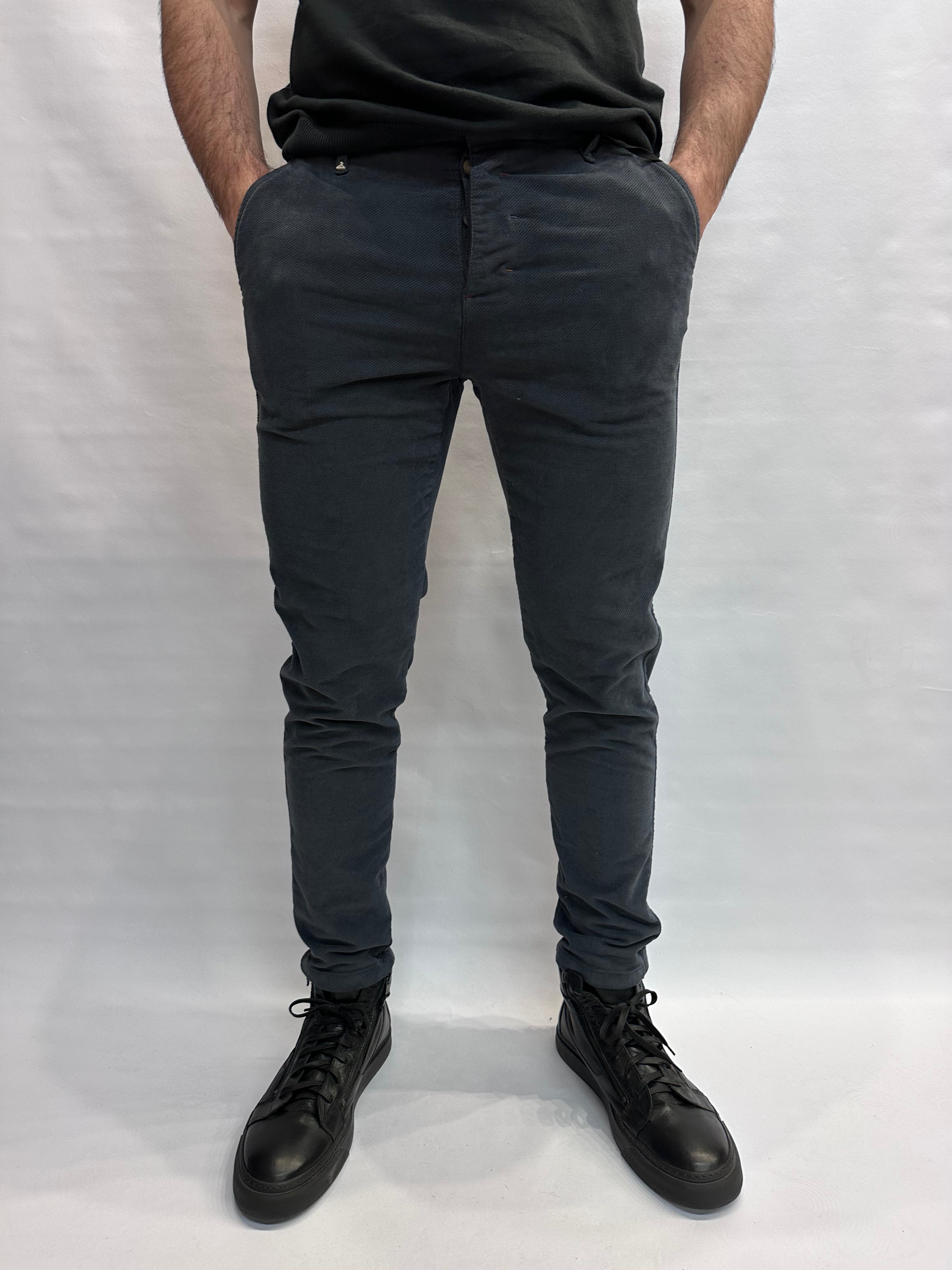 Pantalone BERNA modello chino  in velluto armaturato - COD: 246101441