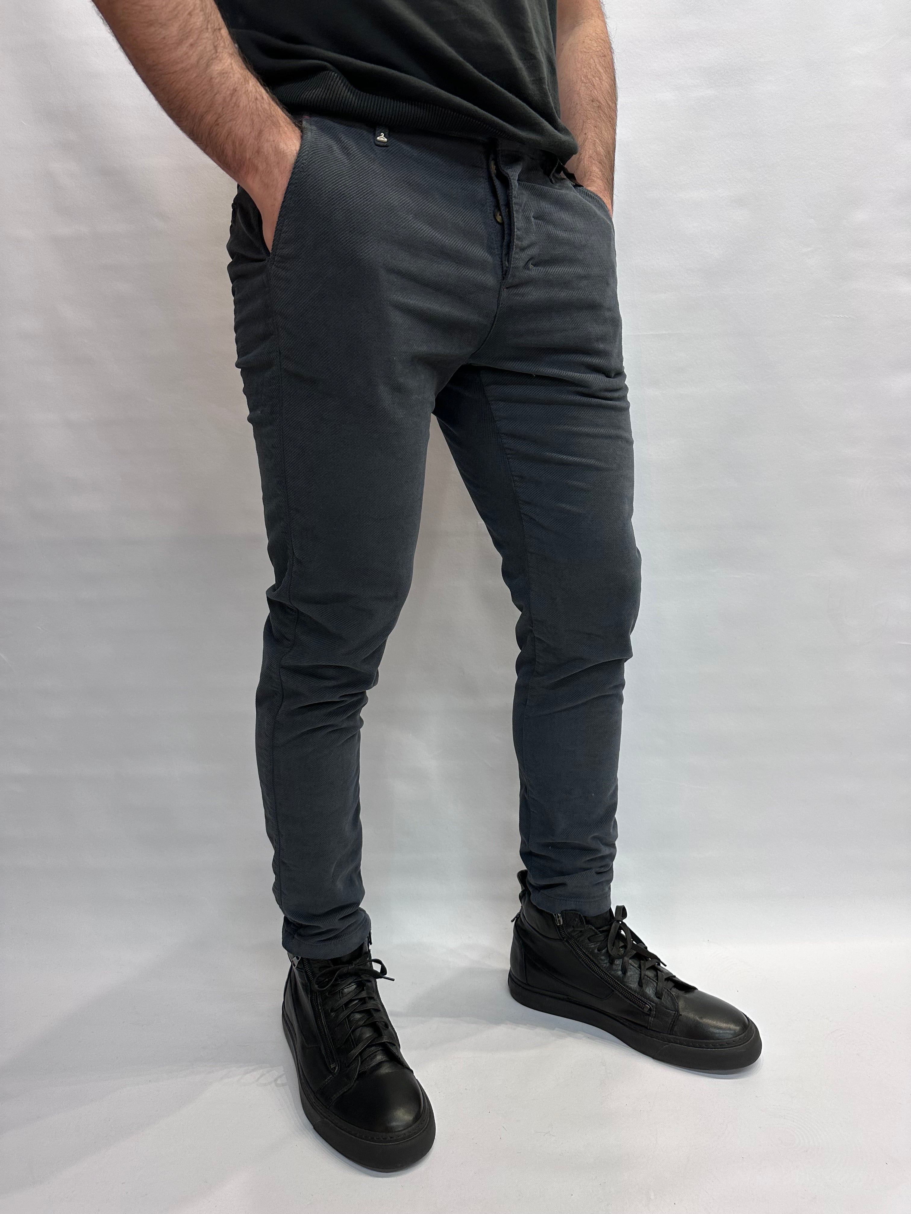 Pantalone BERNA modello chino  in velluto armaturato - COD: 246101441
