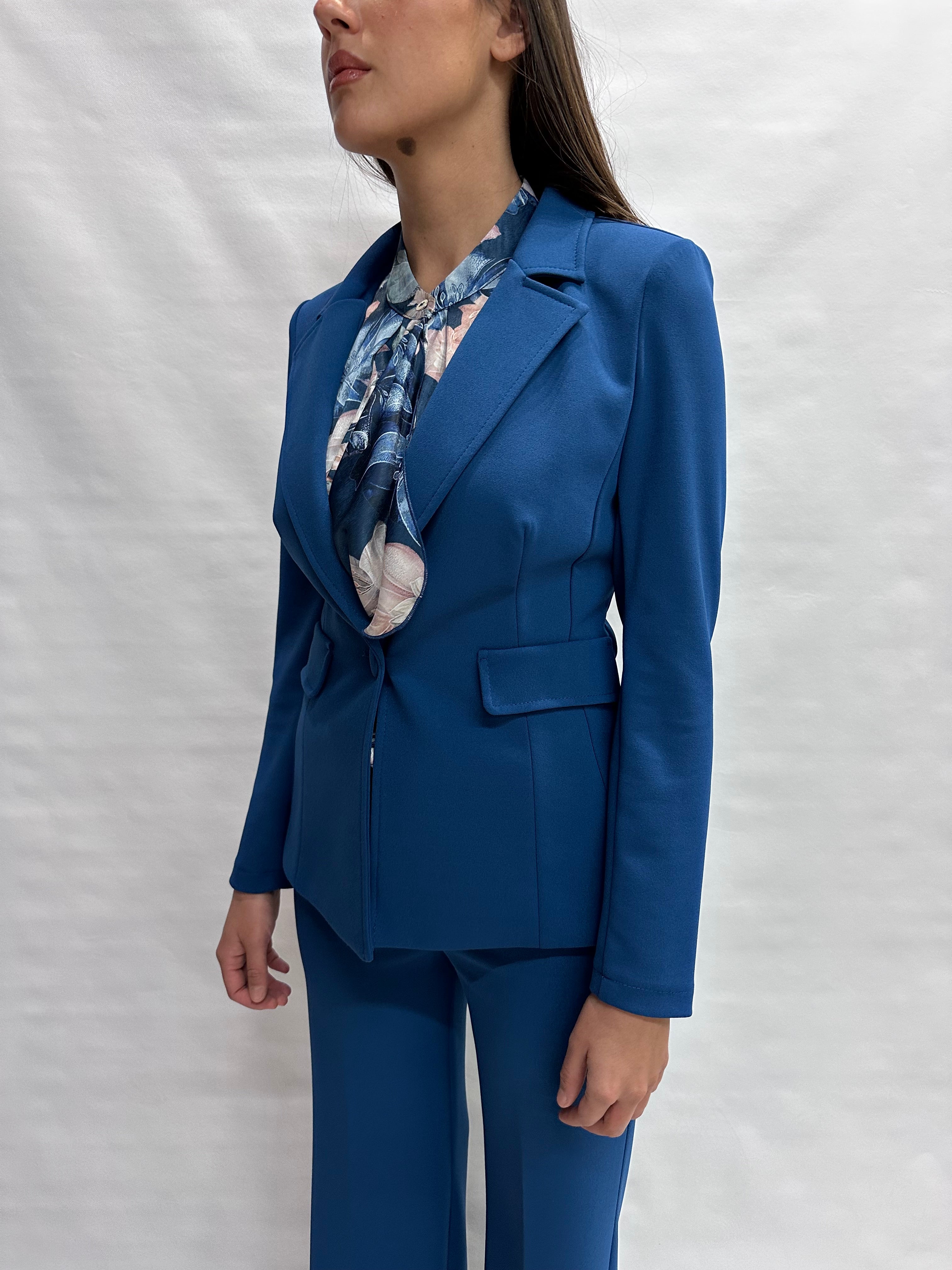 Giacca RINASCIMENTO  in crêpe monopetto disponibile anche con tre pantaloni in coordinato  - COD: CFC0125115003