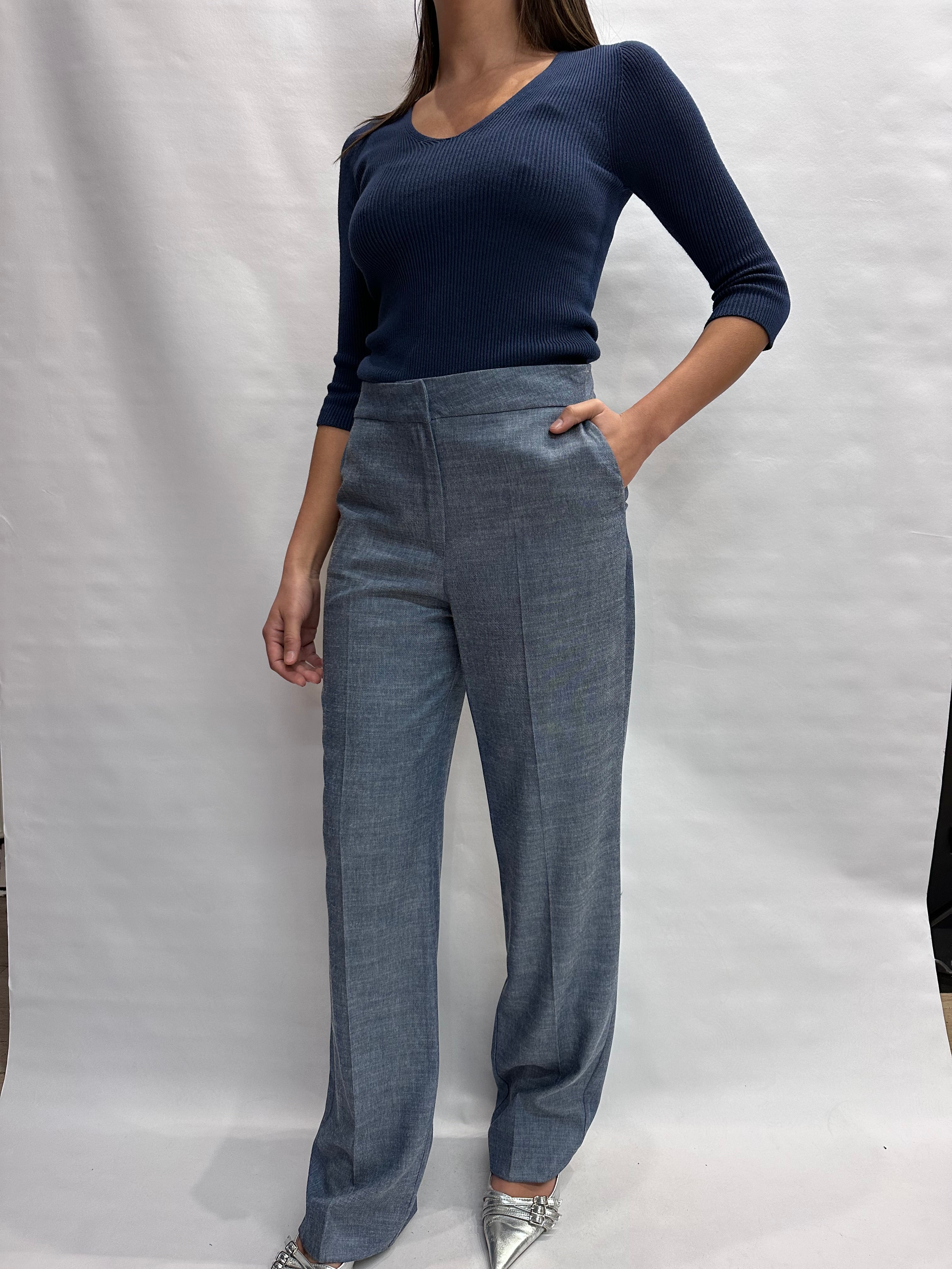 Pantalone RINASCIMENTO in Lyocell a palazzo a vita alta COD: CFC0127587003