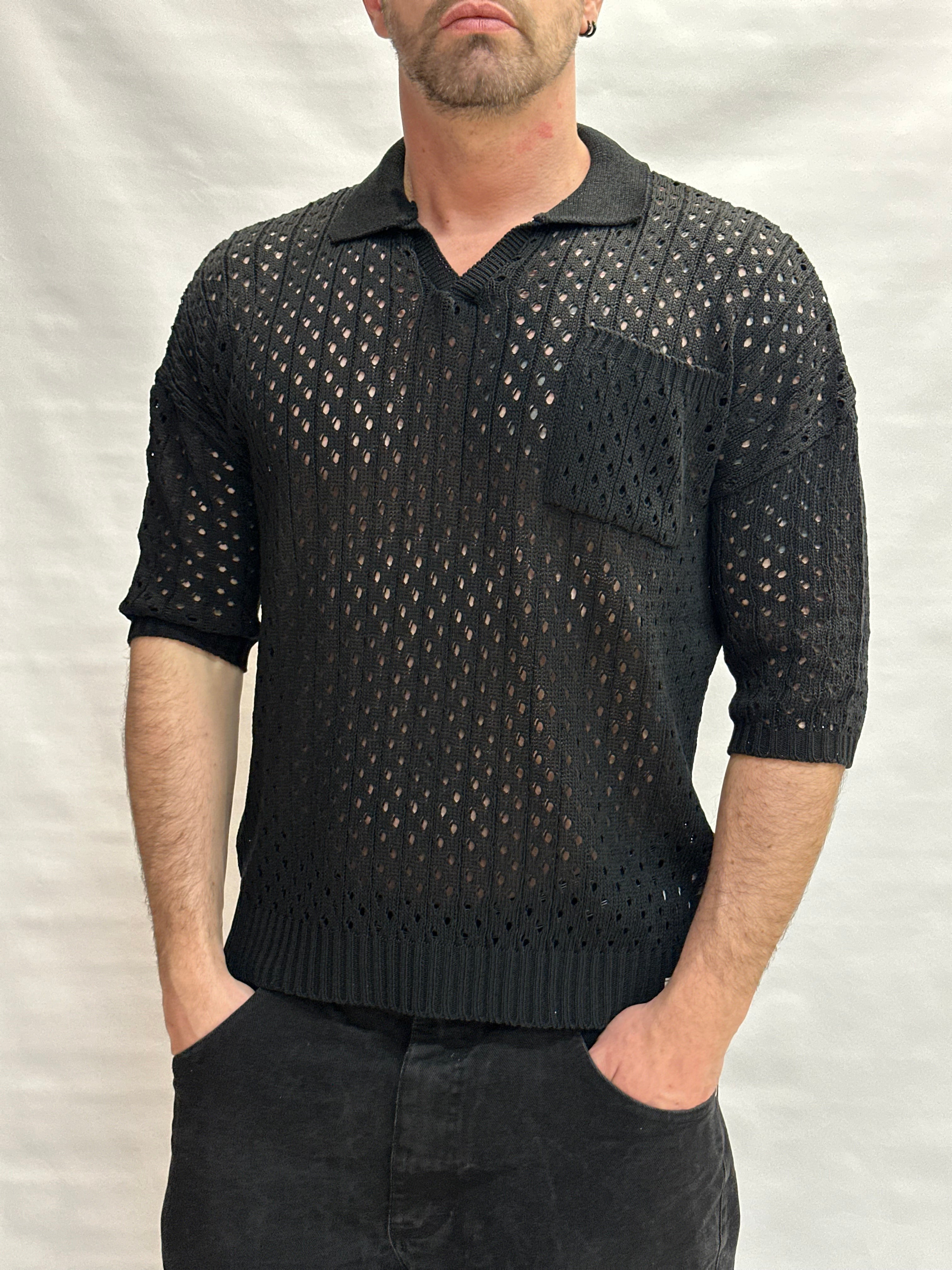 Polo BL11  in Cotone traforata - Cod: 03LD12800001