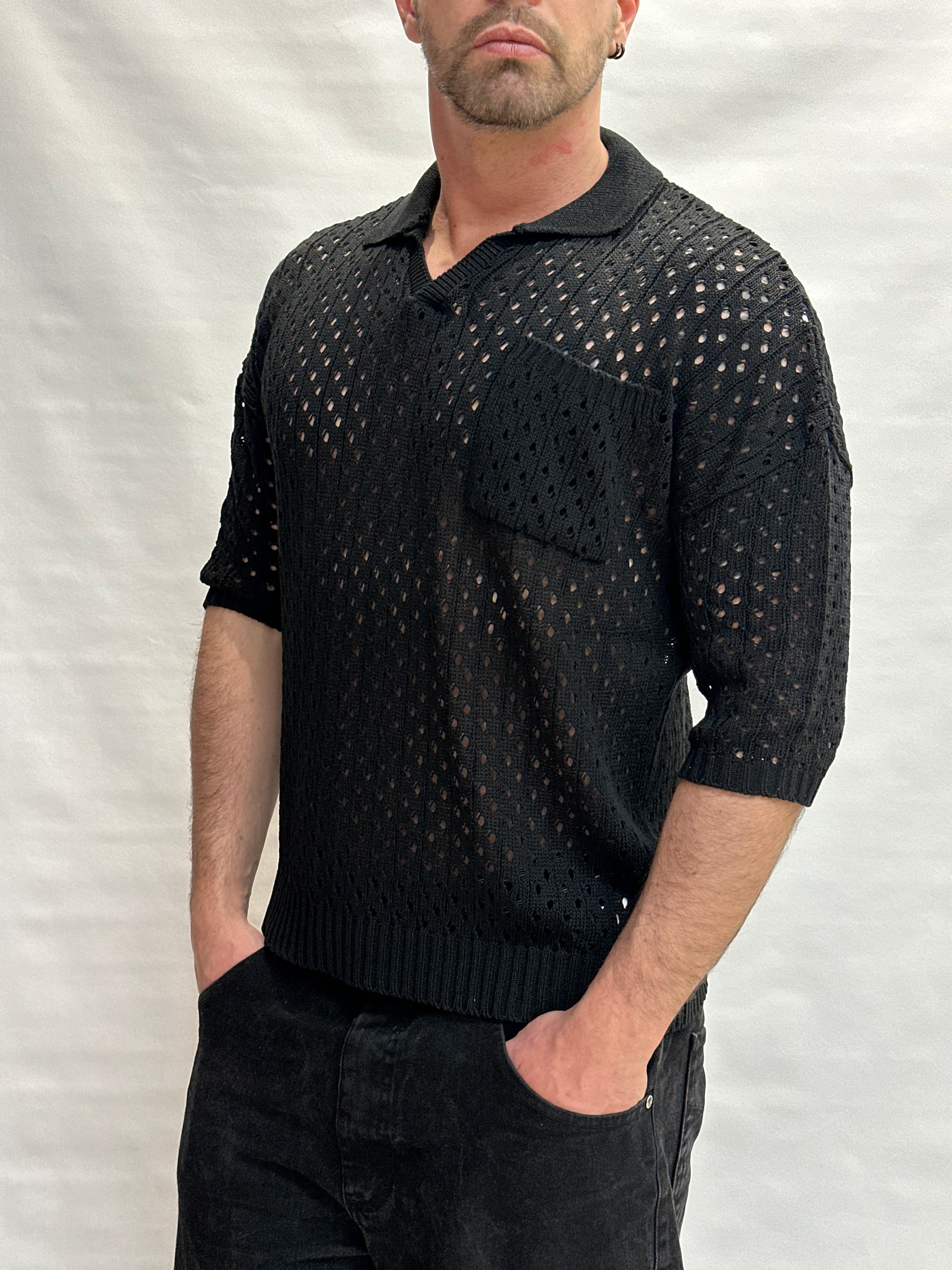 Polo BL11  in Cotone traforata - Cod: 03LD12800001