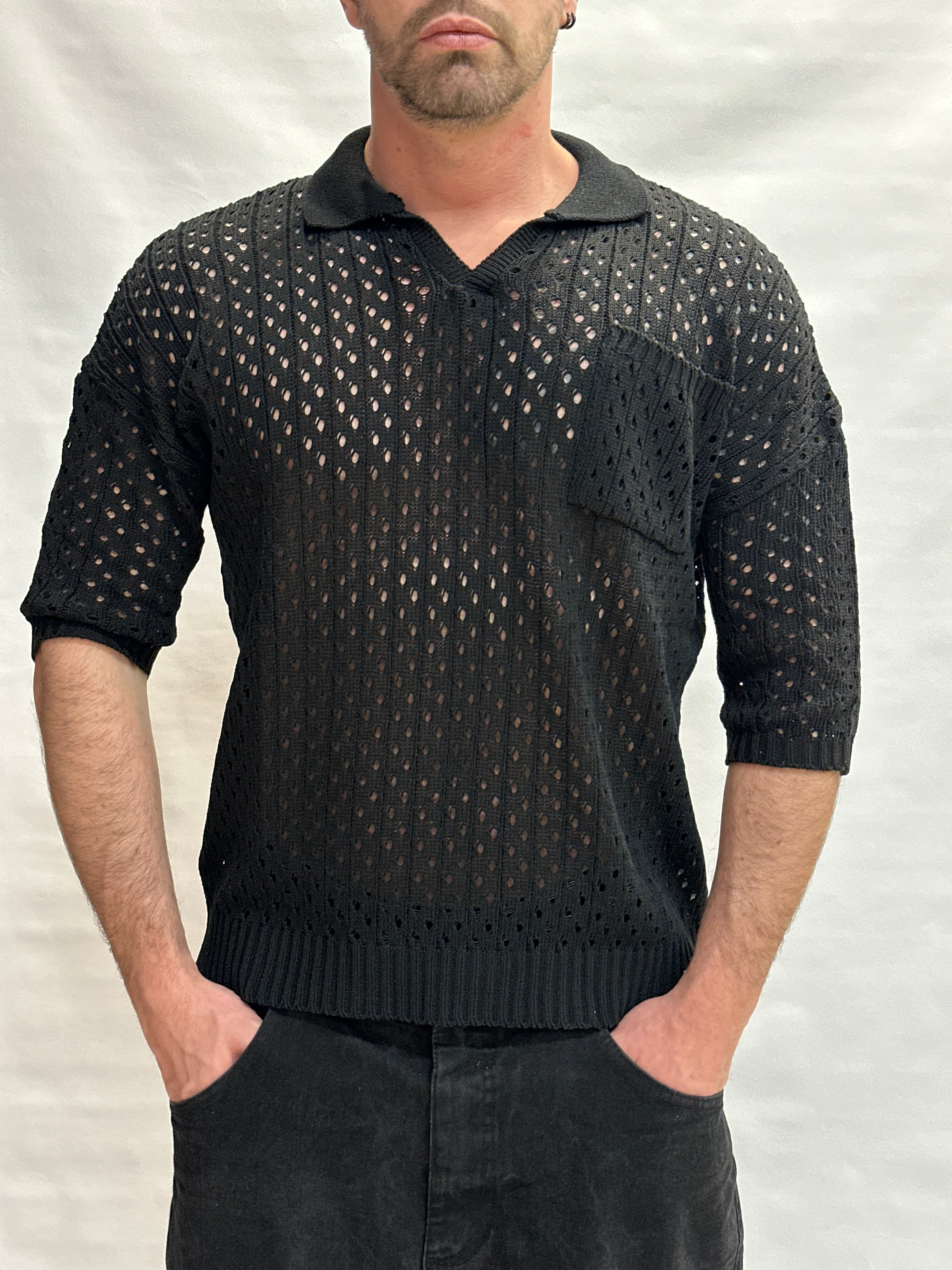 Polo BL11  in Cotone traforata - Cod: 03LD12800001