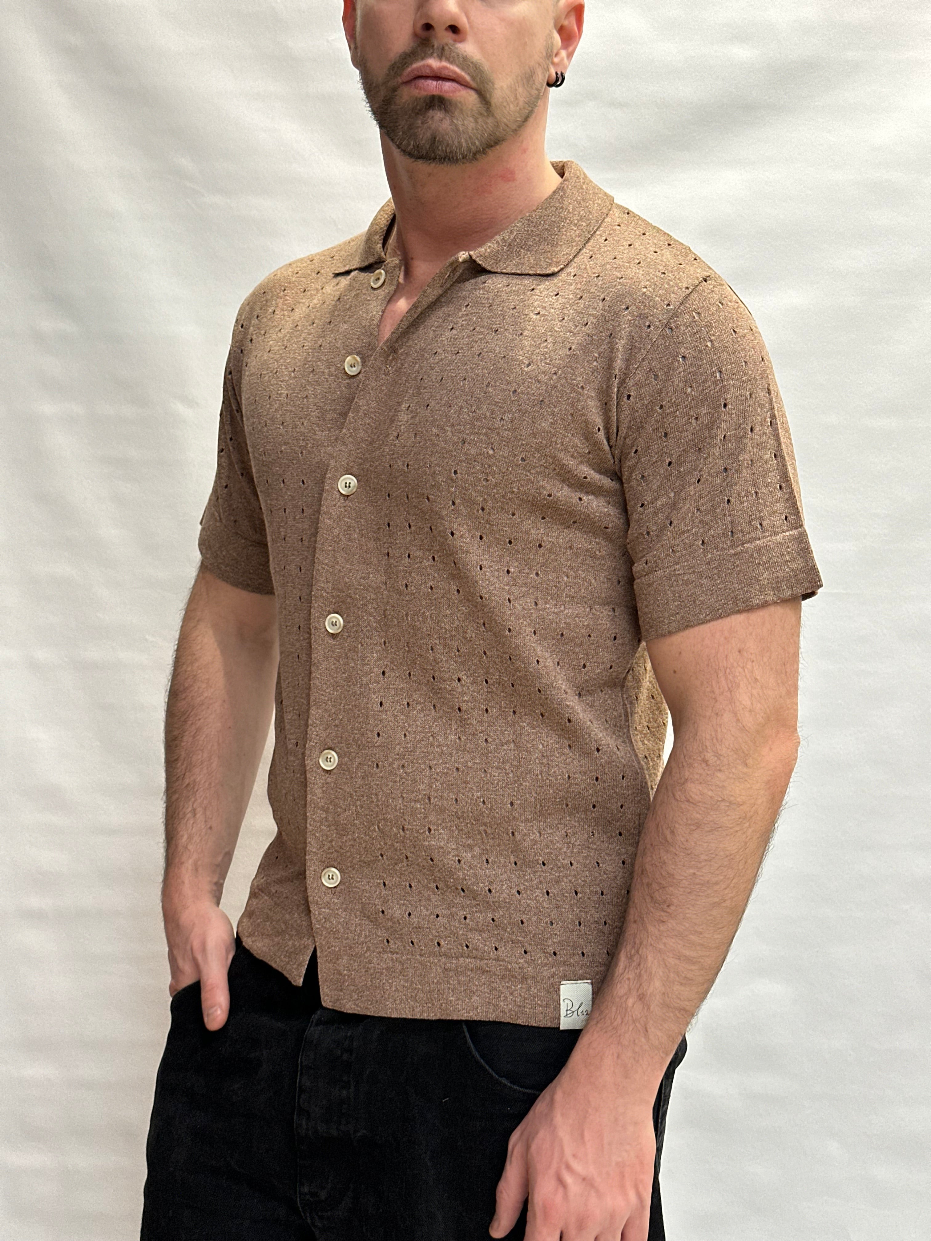 Camicia in maglia BL11 IN Cotone traforata - Cod: 03LD129756