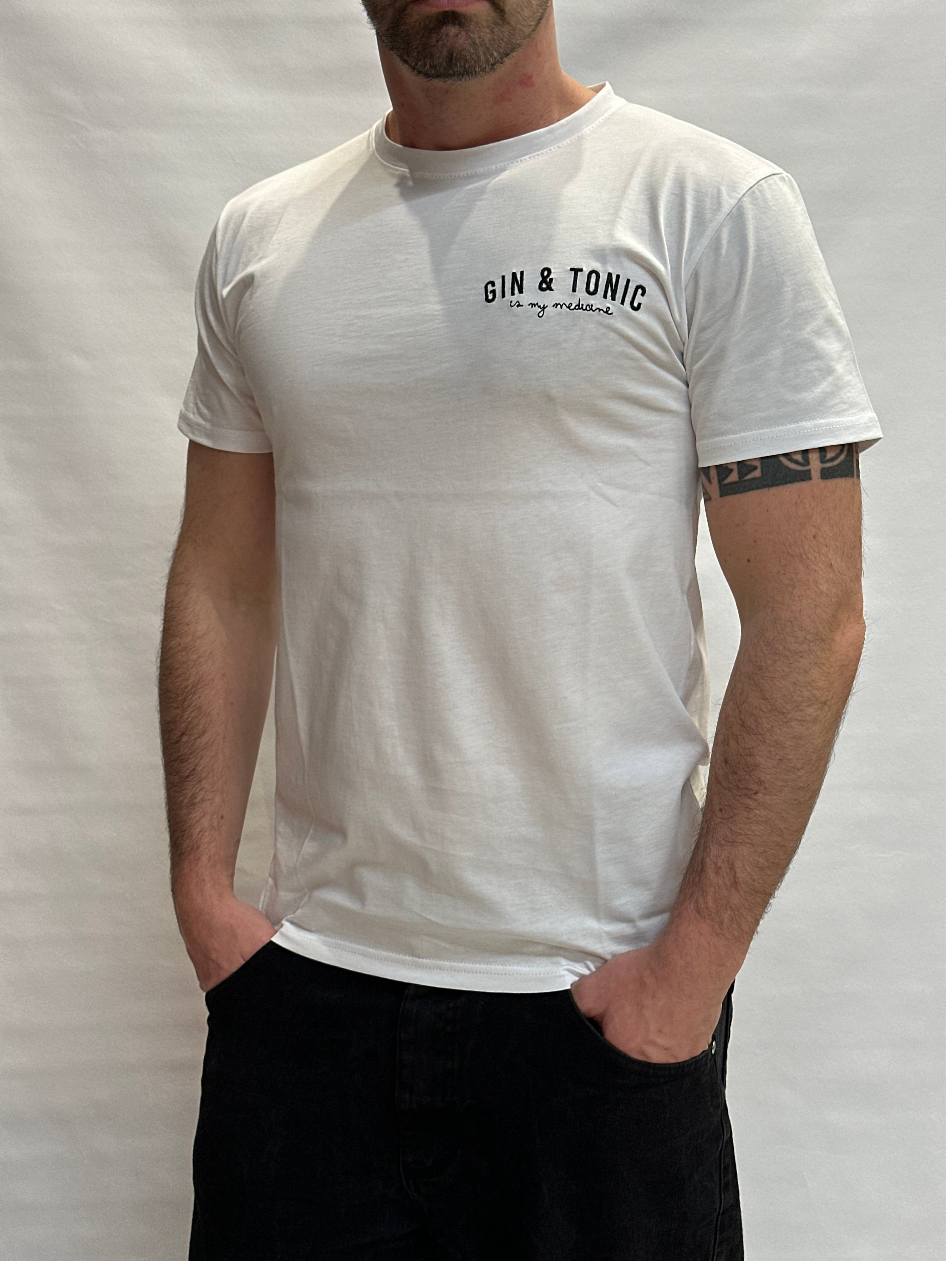 T Shirt BERNA con scritta "GIN&TONIC is my medicine" sul cuore - Cod: 2610752