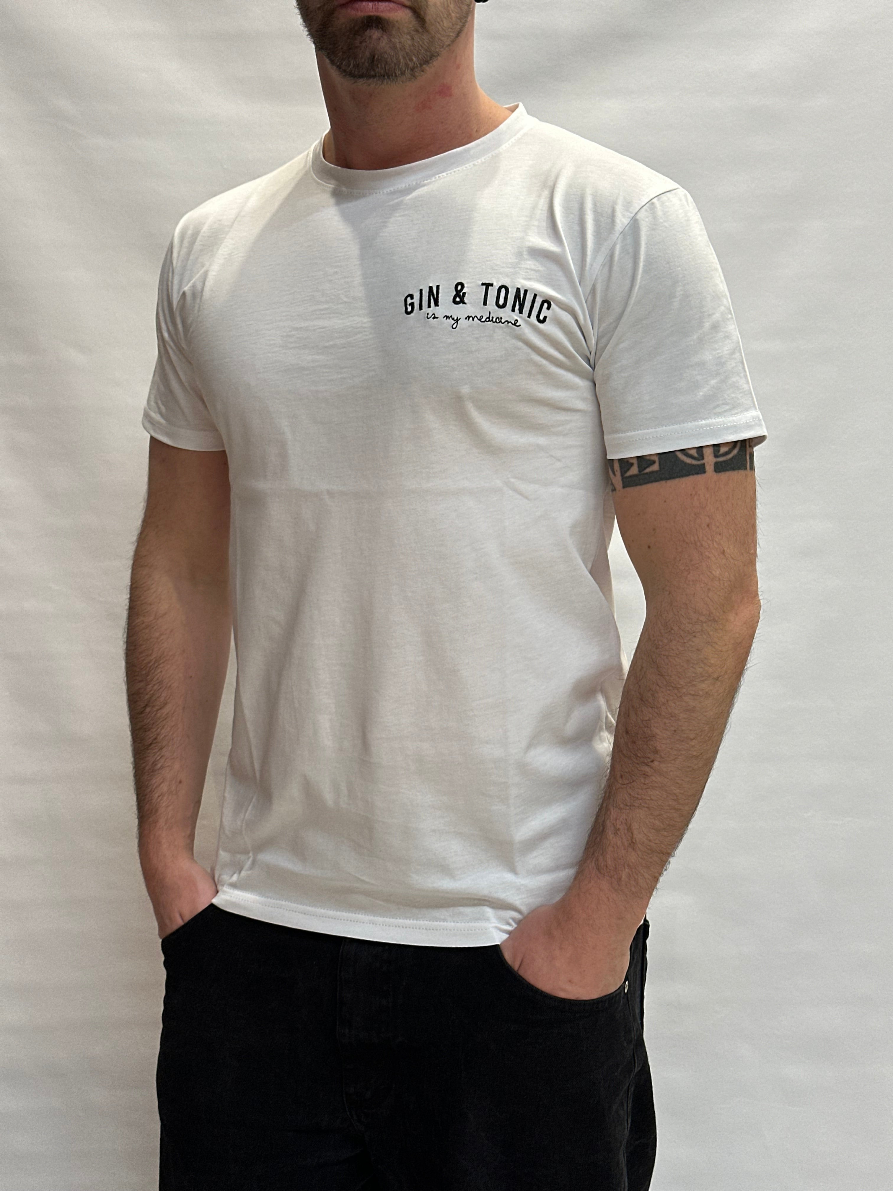 T Shirt BERNA con scritta "GIN&TONIC is my medicine" sul cuore - Cod: 2610752