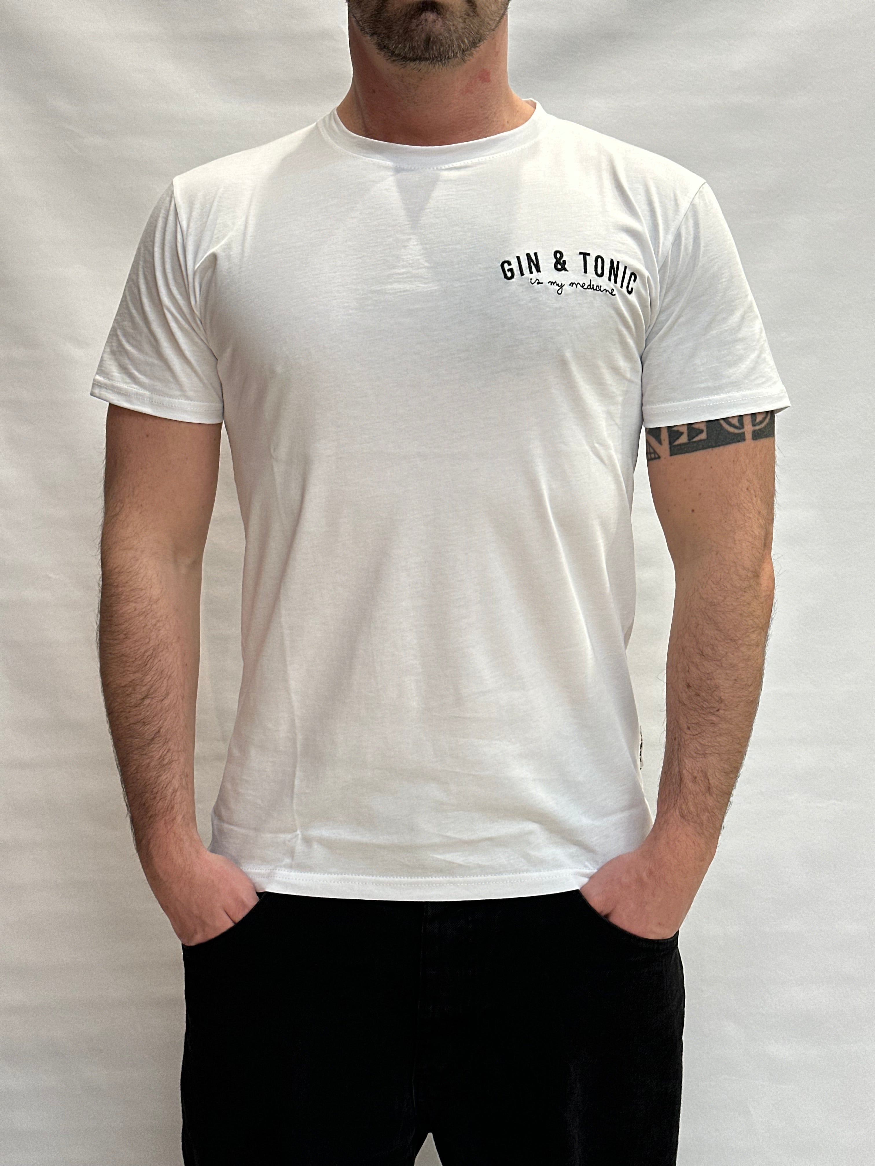T Shirt BERNA con scritta "GIN&TONIC is my medicine" sul cuore - Cod: 2610752