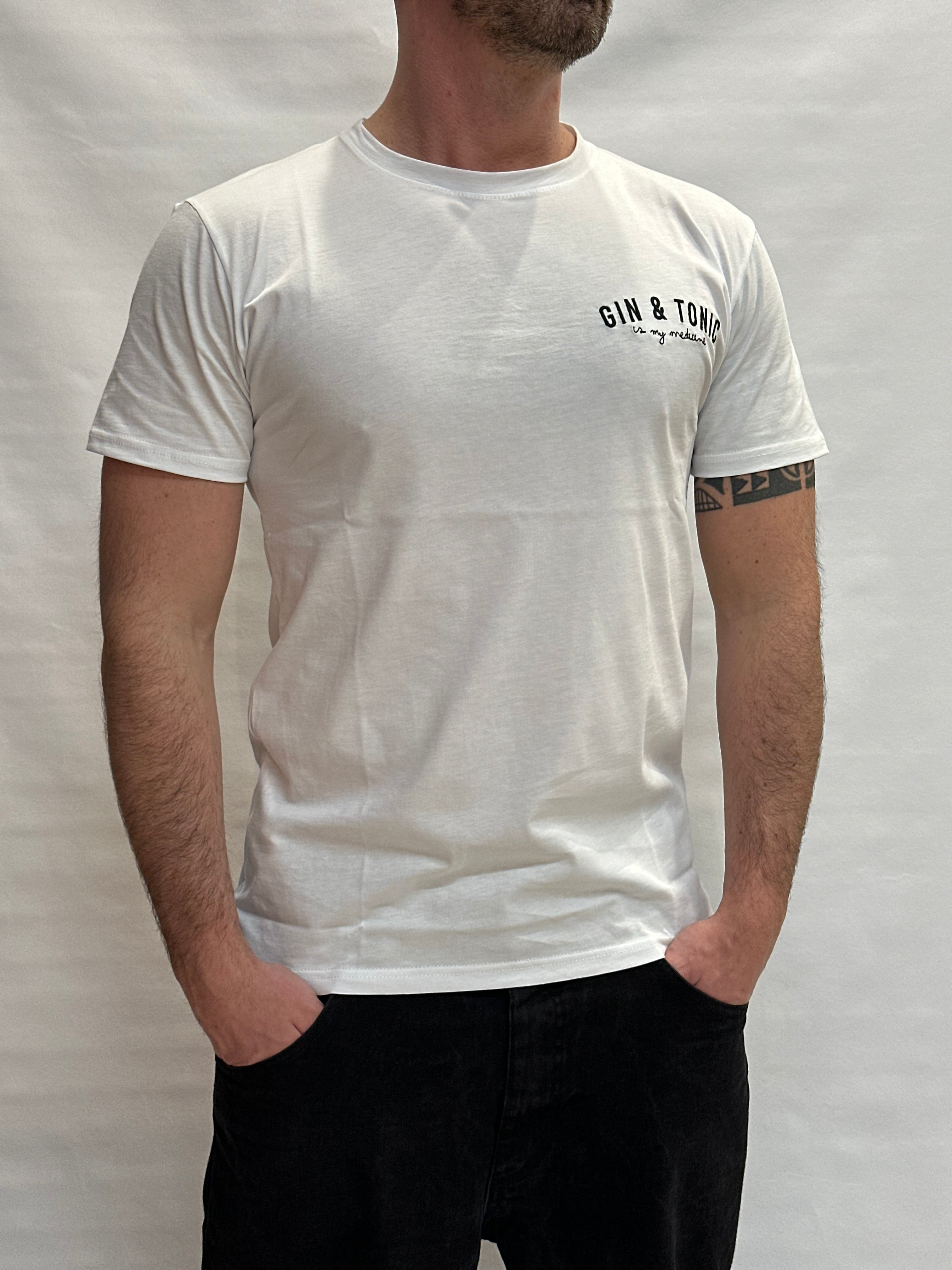 T Shirt BERNA con scritta "GIN&TONIC is my medicine" sul cuore - Cod: 2610752