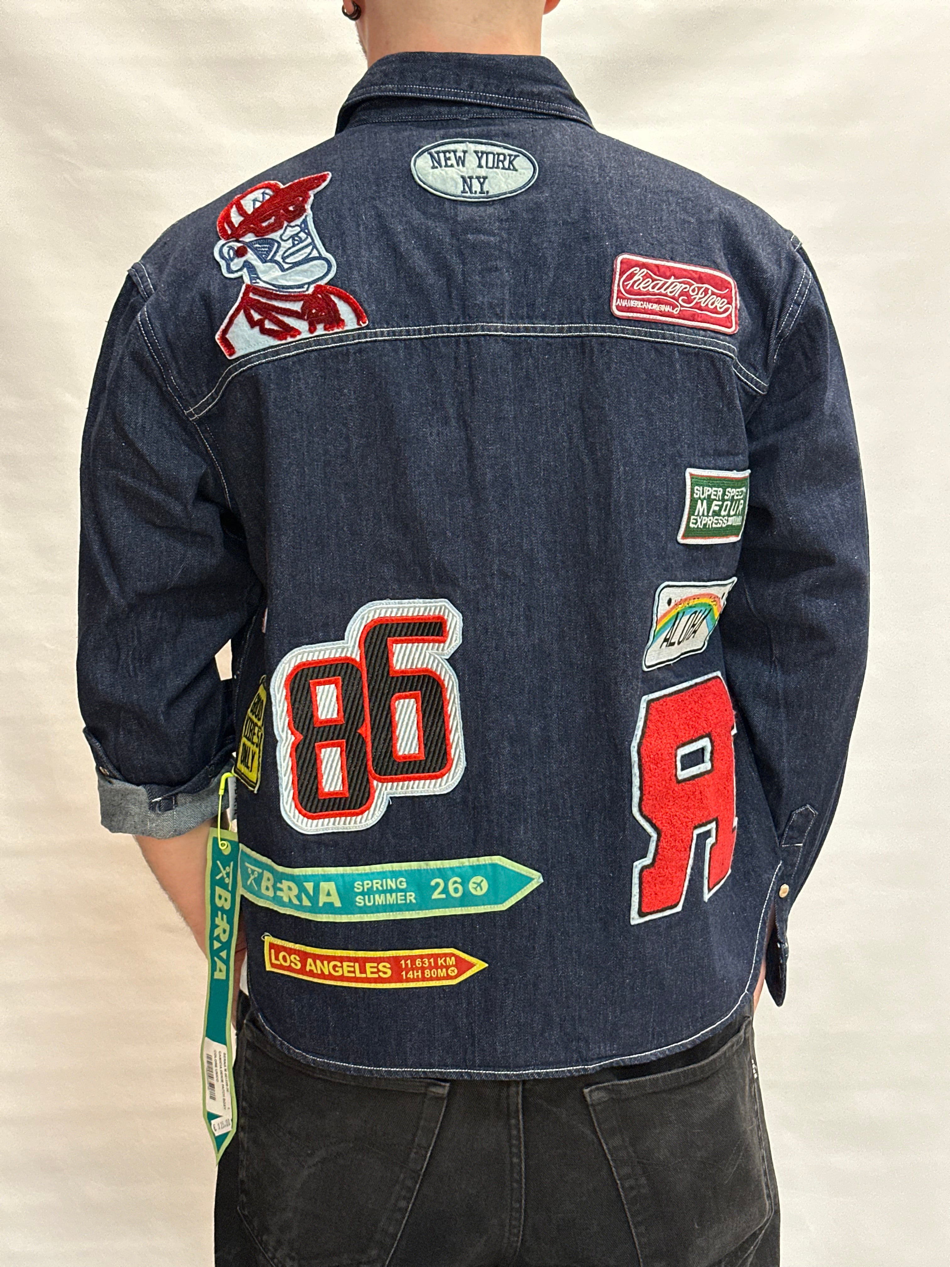 Sahariana BERNA in Jeans con patch sul davanti e sul retro - Cod: 26122830