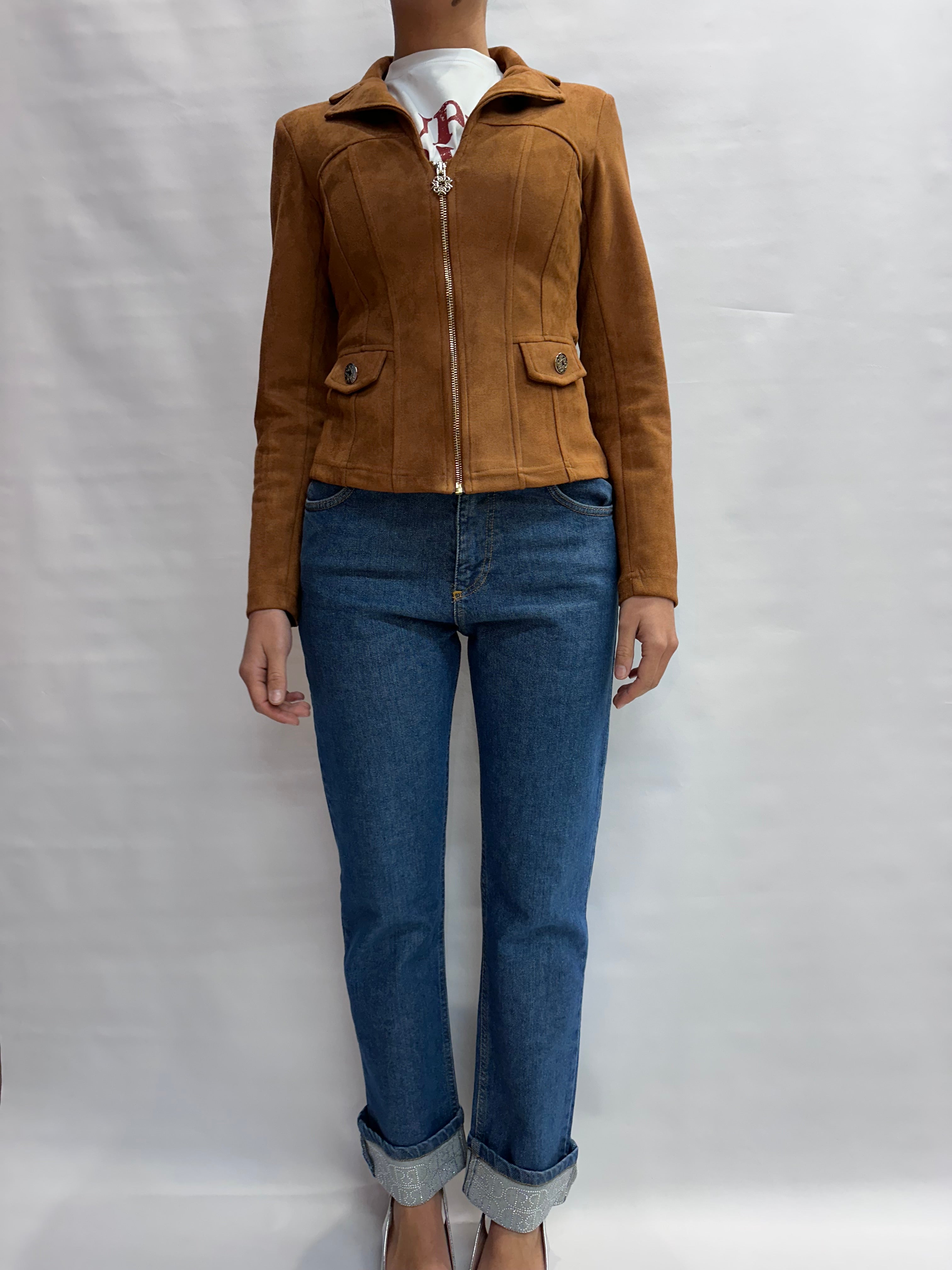 Jeans RINASCIMENTO gamba morbida, risvolto non cucito con punto luce - COD: CFC0127857003