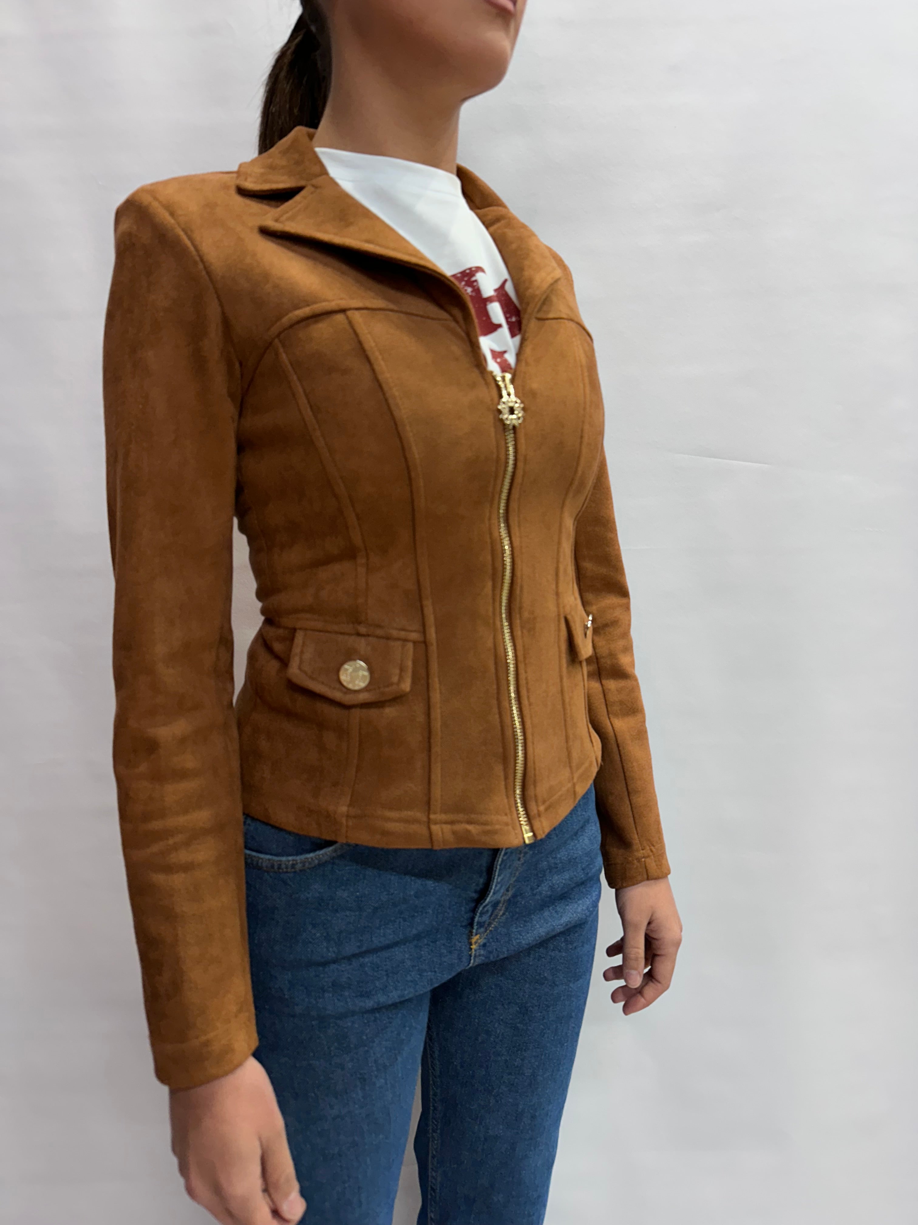 Giubbino RINASCIMENTO in ecopelle scamosciata con chiusura a cerniera - Cod: CFC0127914003