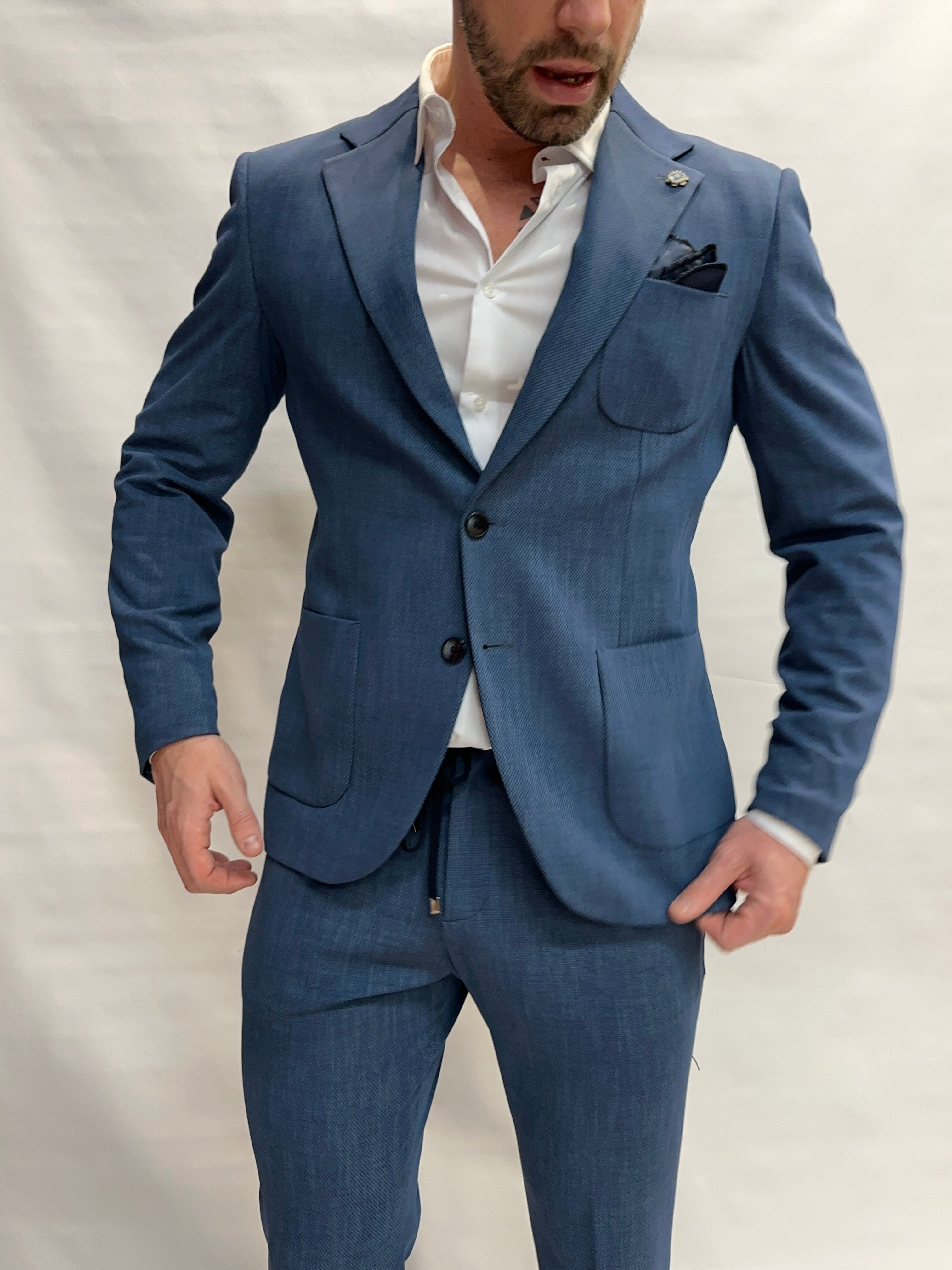 Giacca XAGON MAN in tessuto operato disponibile con pantalone in coordinato - COD: PMISHE