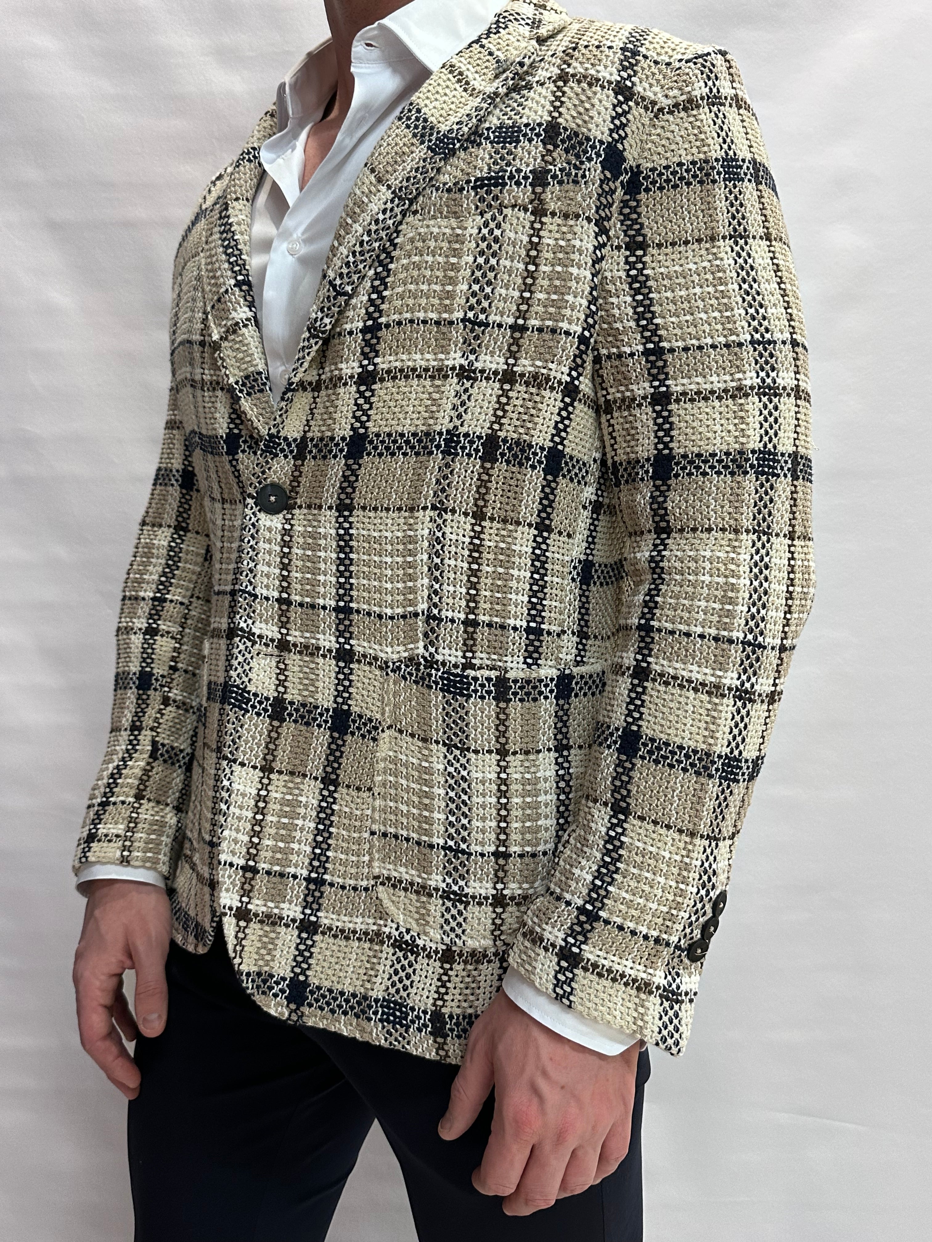 Giacca XAGON MAN trama a quadri, monopetto, destrutturata disponibile con pantaloni in spezzato - COD: 1PCIM03